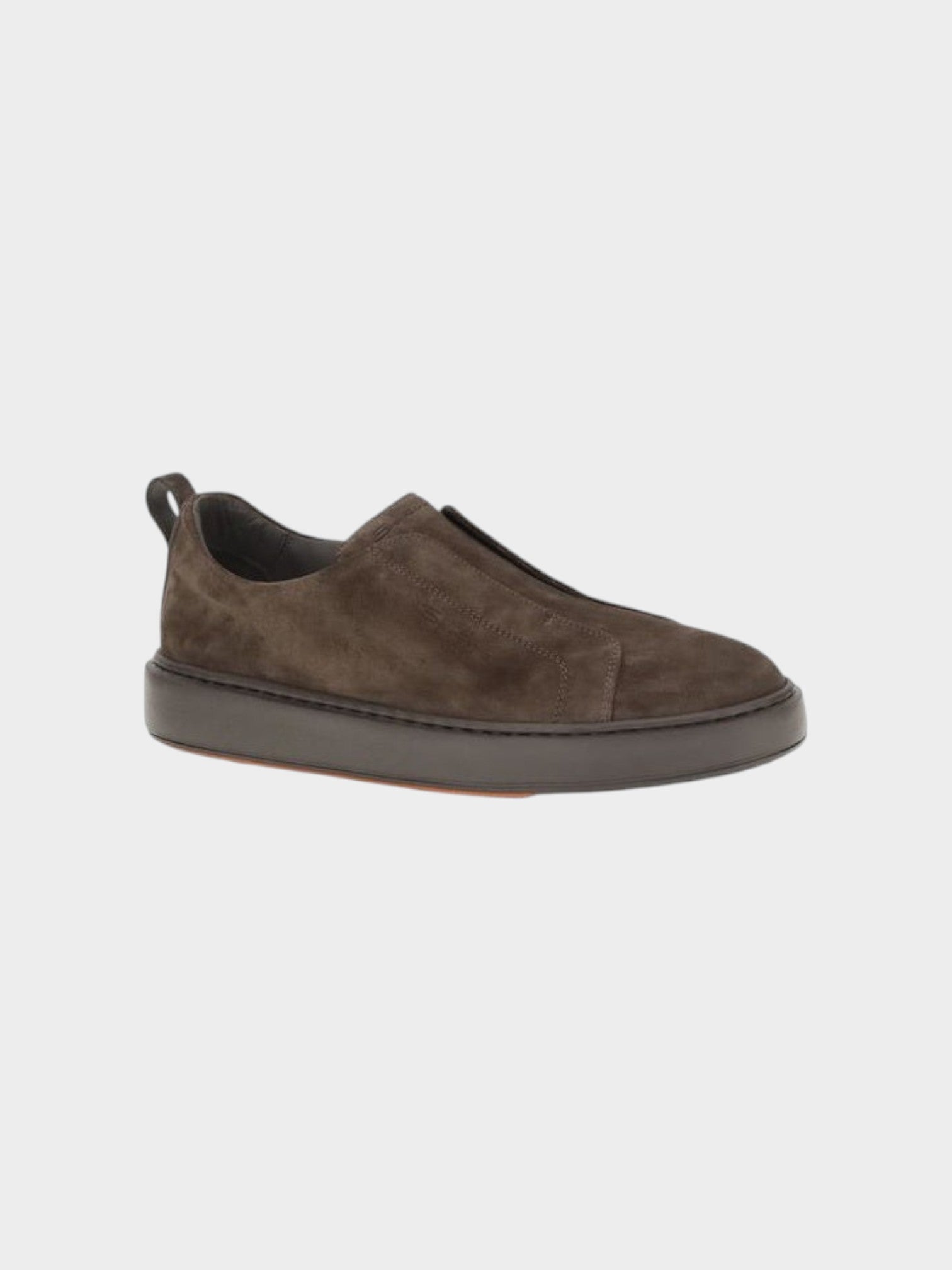 Santoni Brown Calf Leather Bos Taurus Low Top Sneakers-thumbmail-2