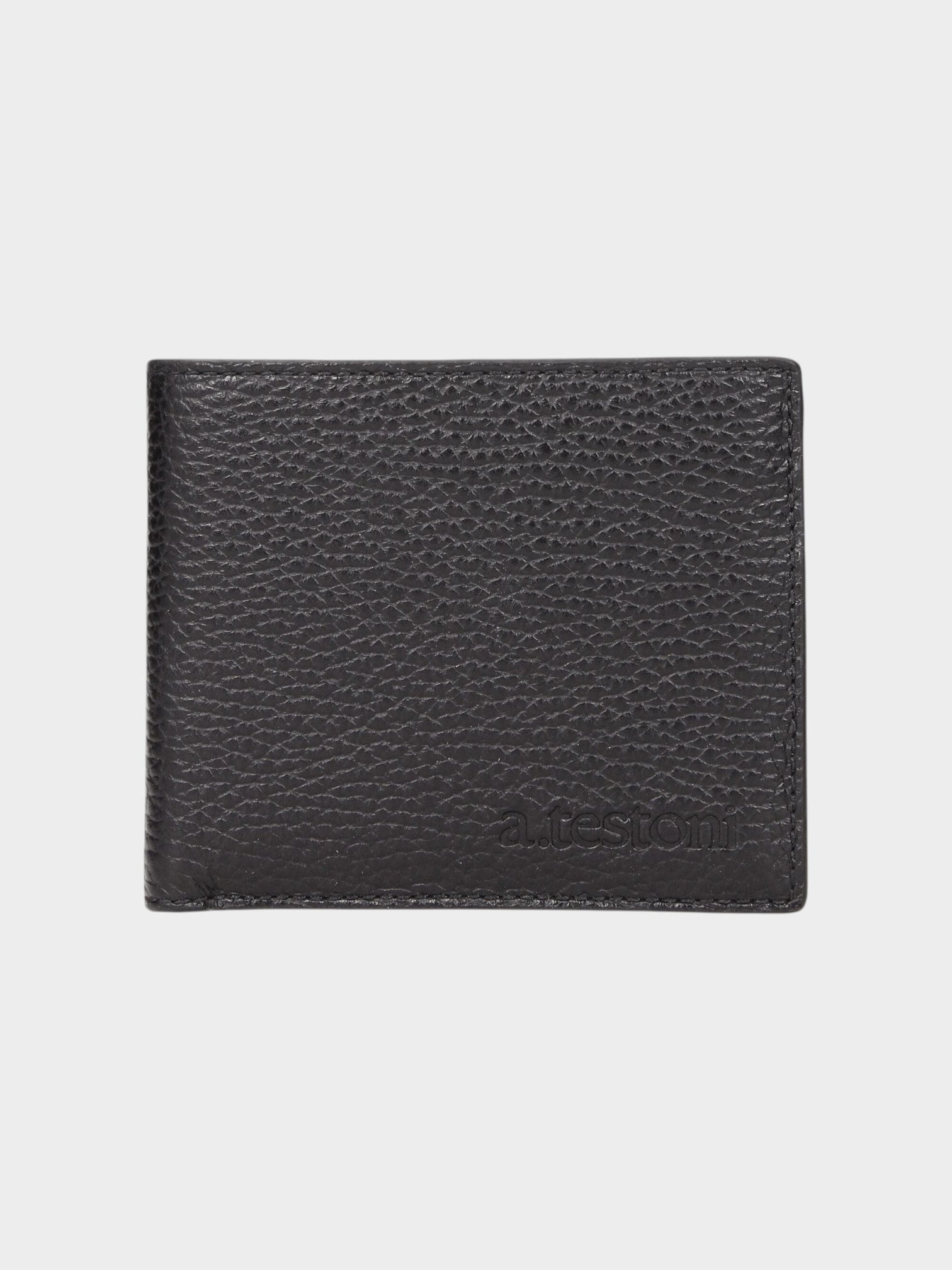 Testoni Black Leather Wallet