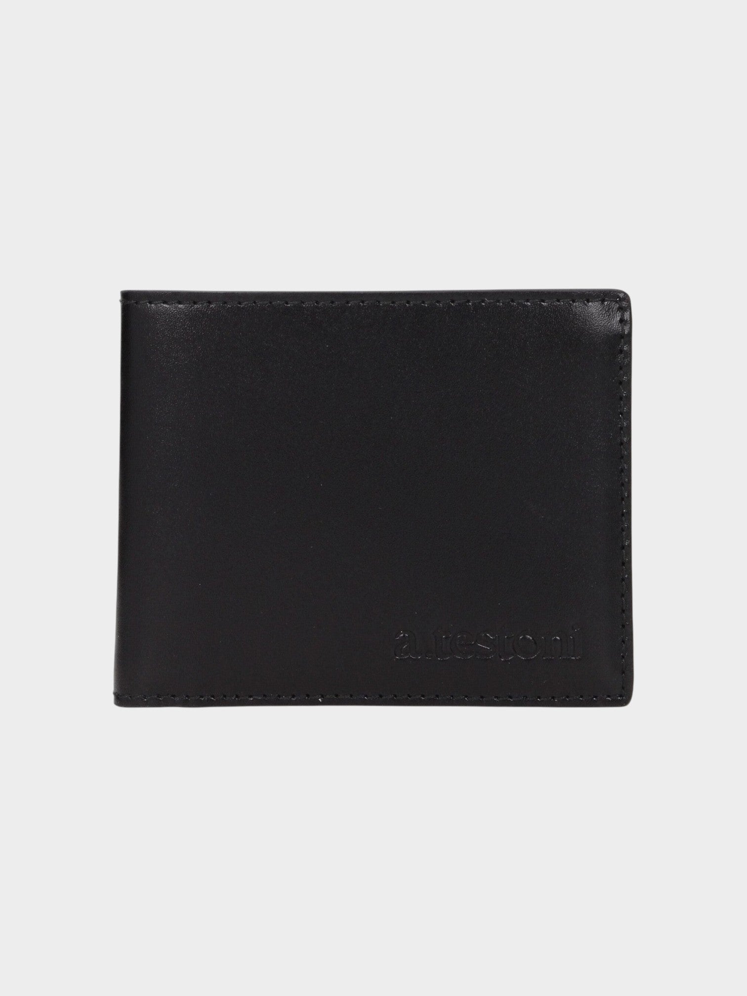 Testoni Black Leather Wallet