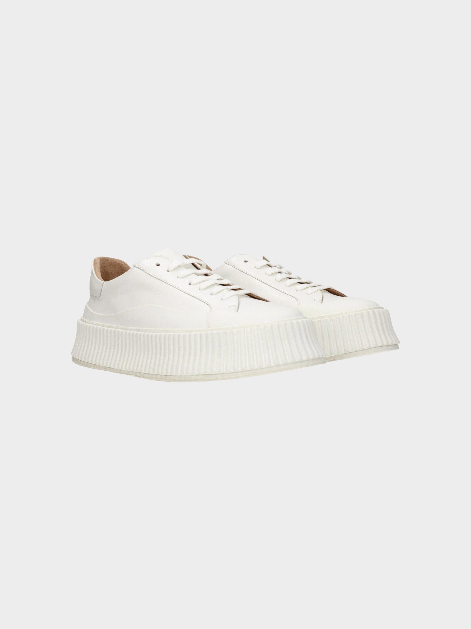 Jil Sander Blue Leather Platform Sneakers-thumbmail-2