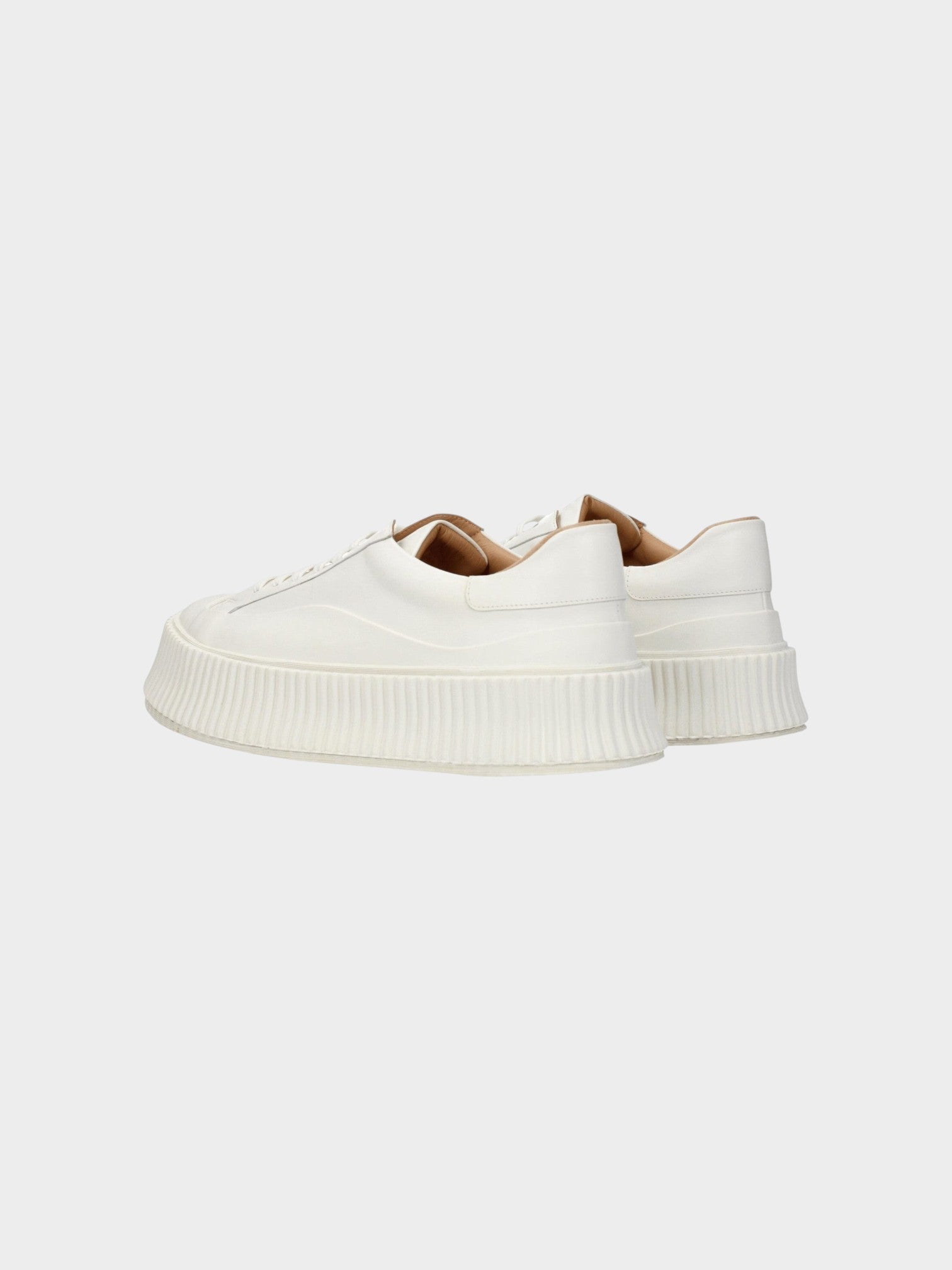 Jil Sander Blue Leather Platform Sneakers-thumbmail-4