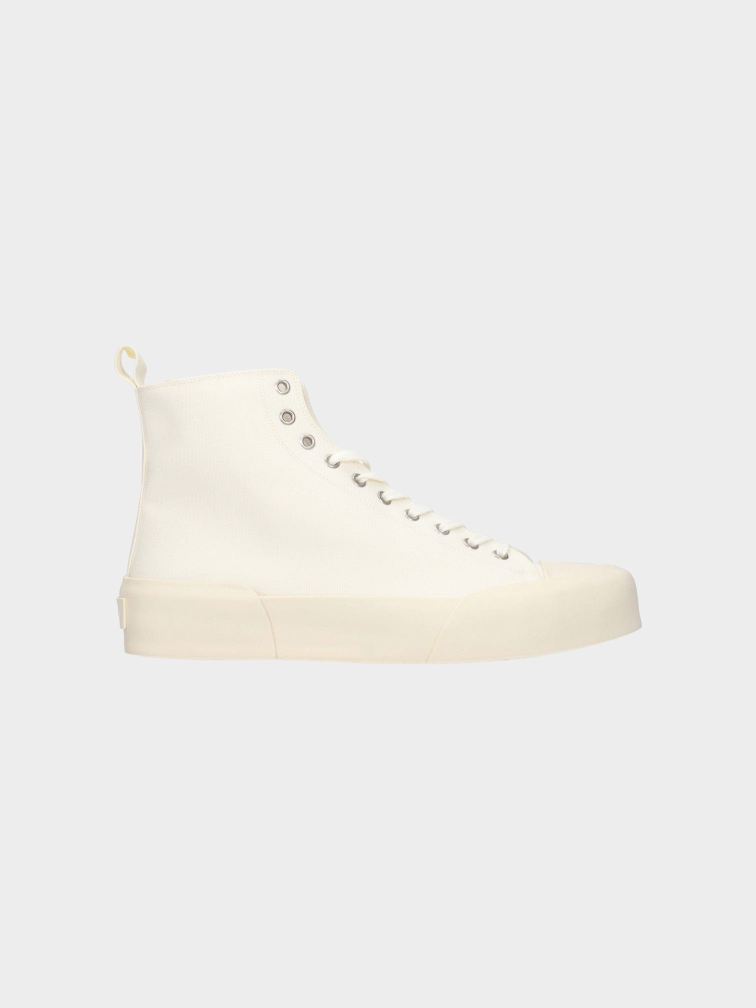 Jil Sander Beige Fabric High Top Sneakers