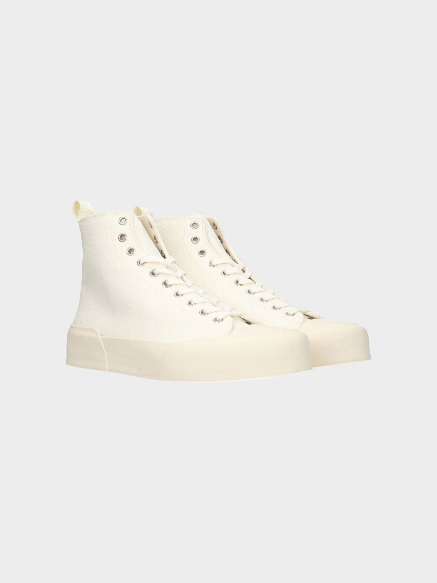 Jil Sander Beige Fabric High Top Sneakers-thumbmail-2