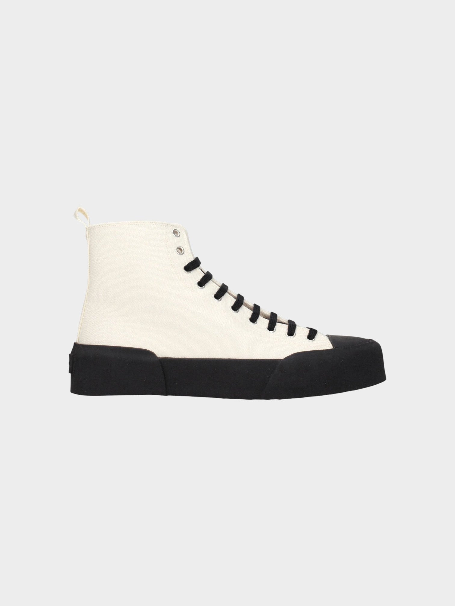 Jil Sander Beige Fabric High Top Sneakers