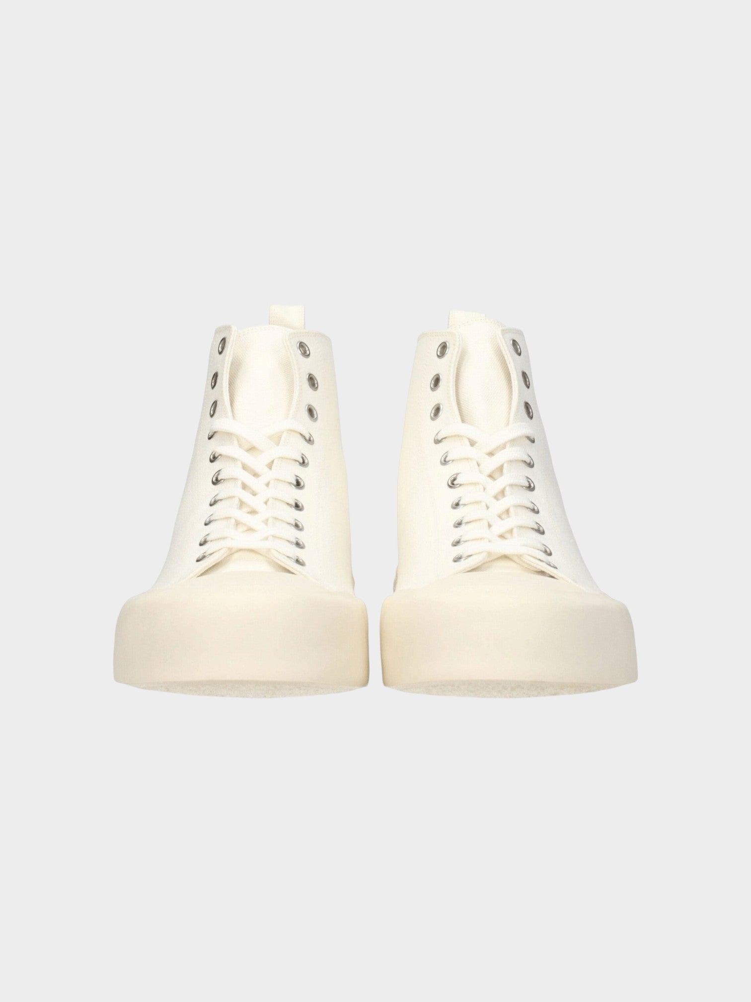 Jil Sander Beige Fabric High Top Sneakers-thumbmail-3