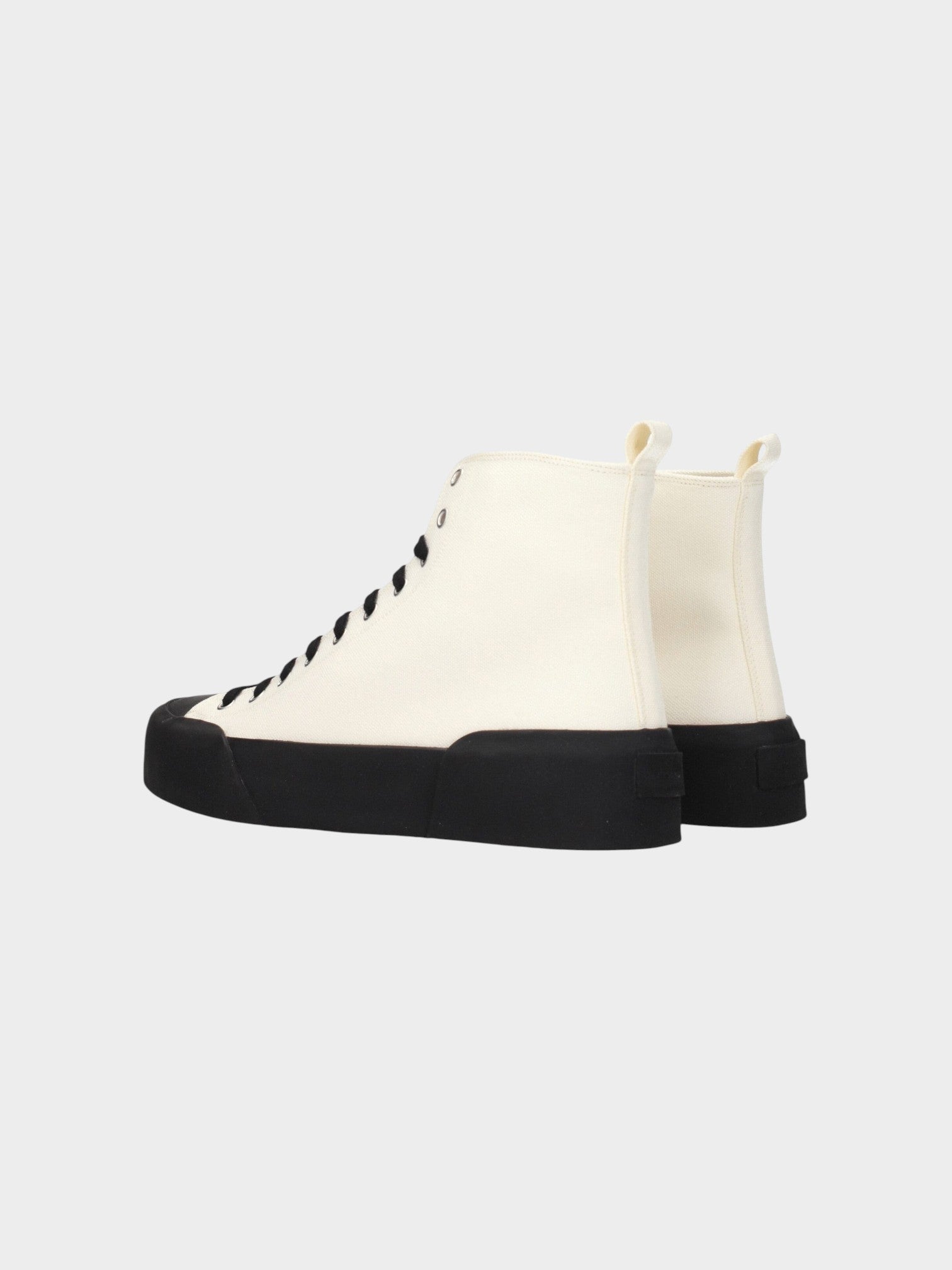 Jil Sander Beige Fabric High Top Sneakers-thumbmail-4