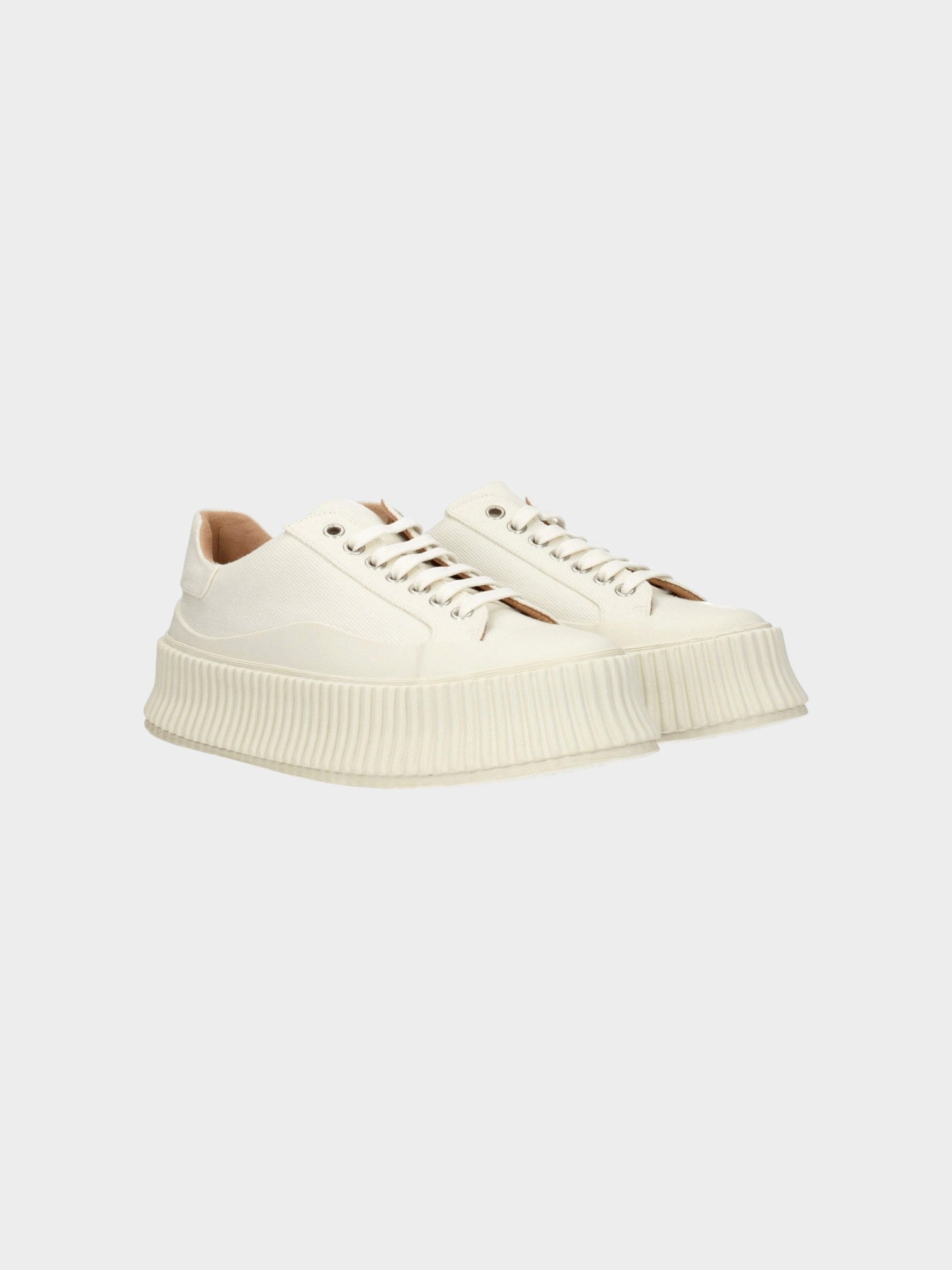 Jil Sander Blue Fabric Platform Sneakers-thumbmail-2