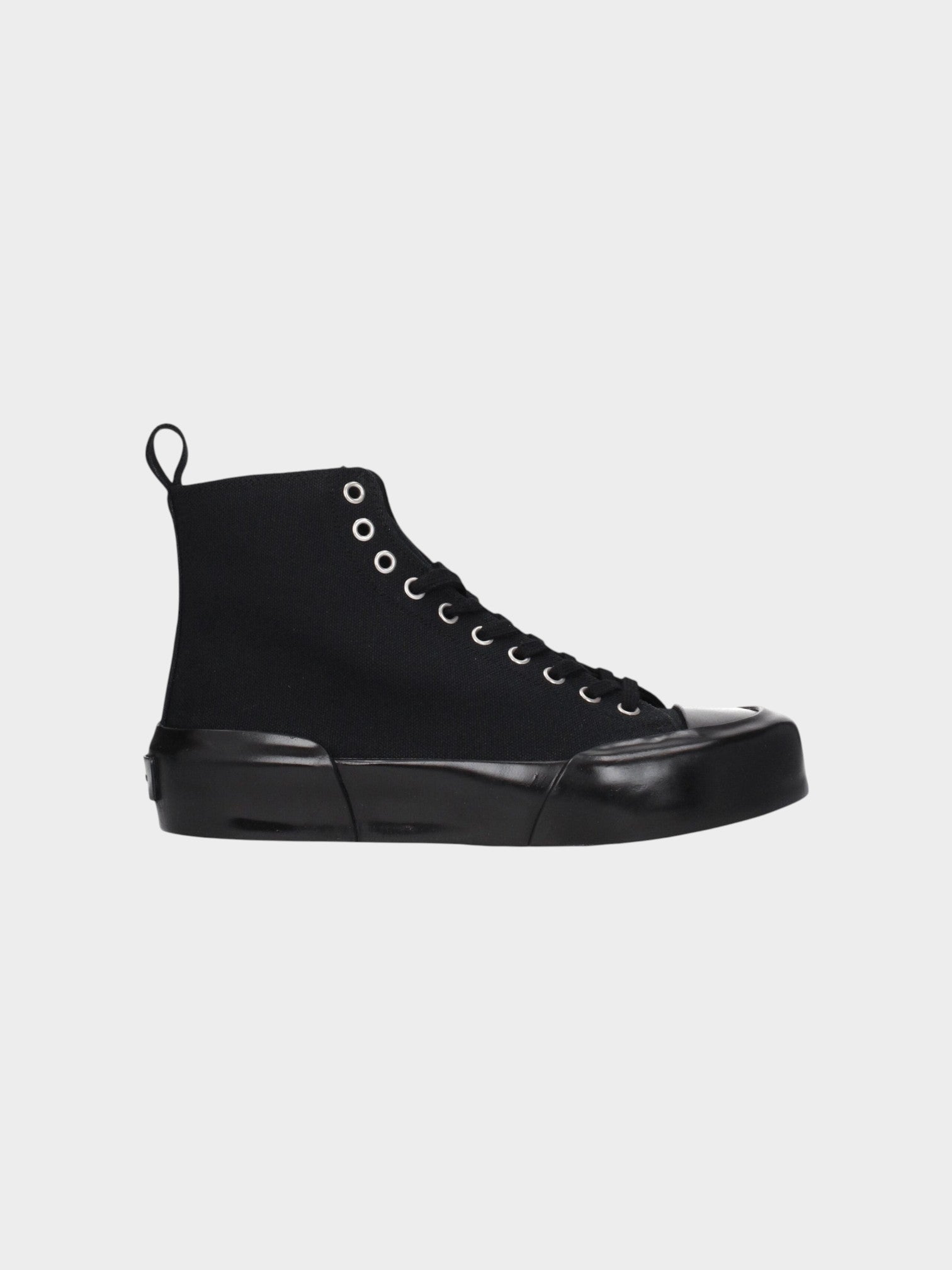 Jil Sander Black Fabric High Top Sneakers