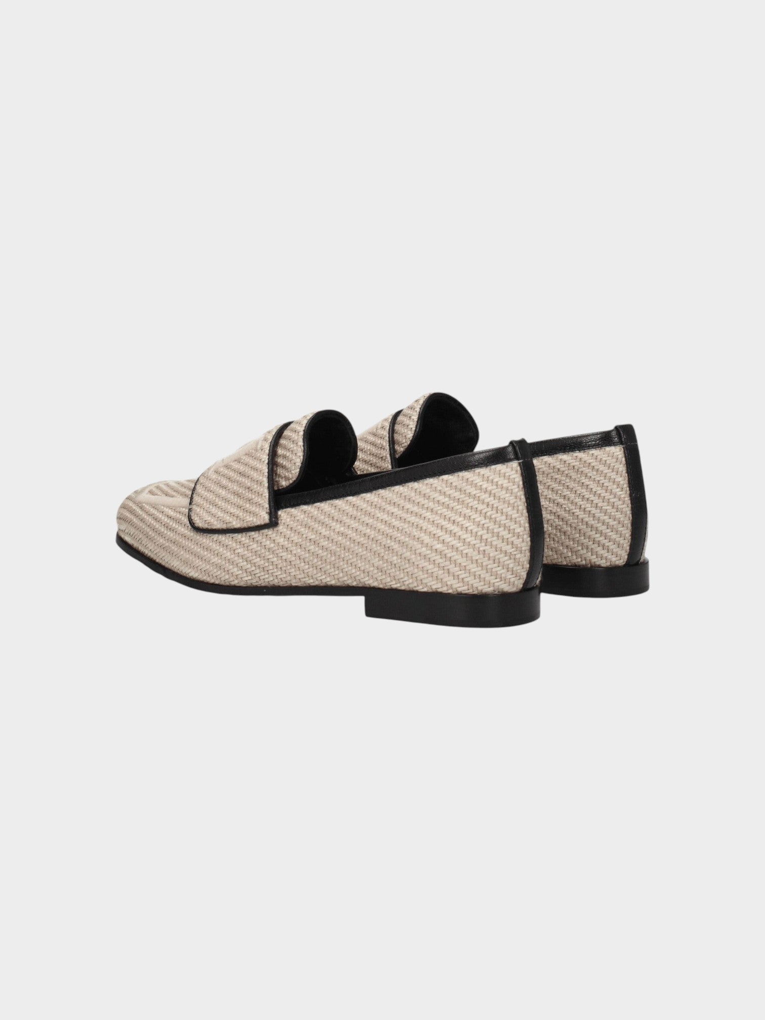 Max Mara Beige Fabric Slip-On Loafers-thumbmail-4
