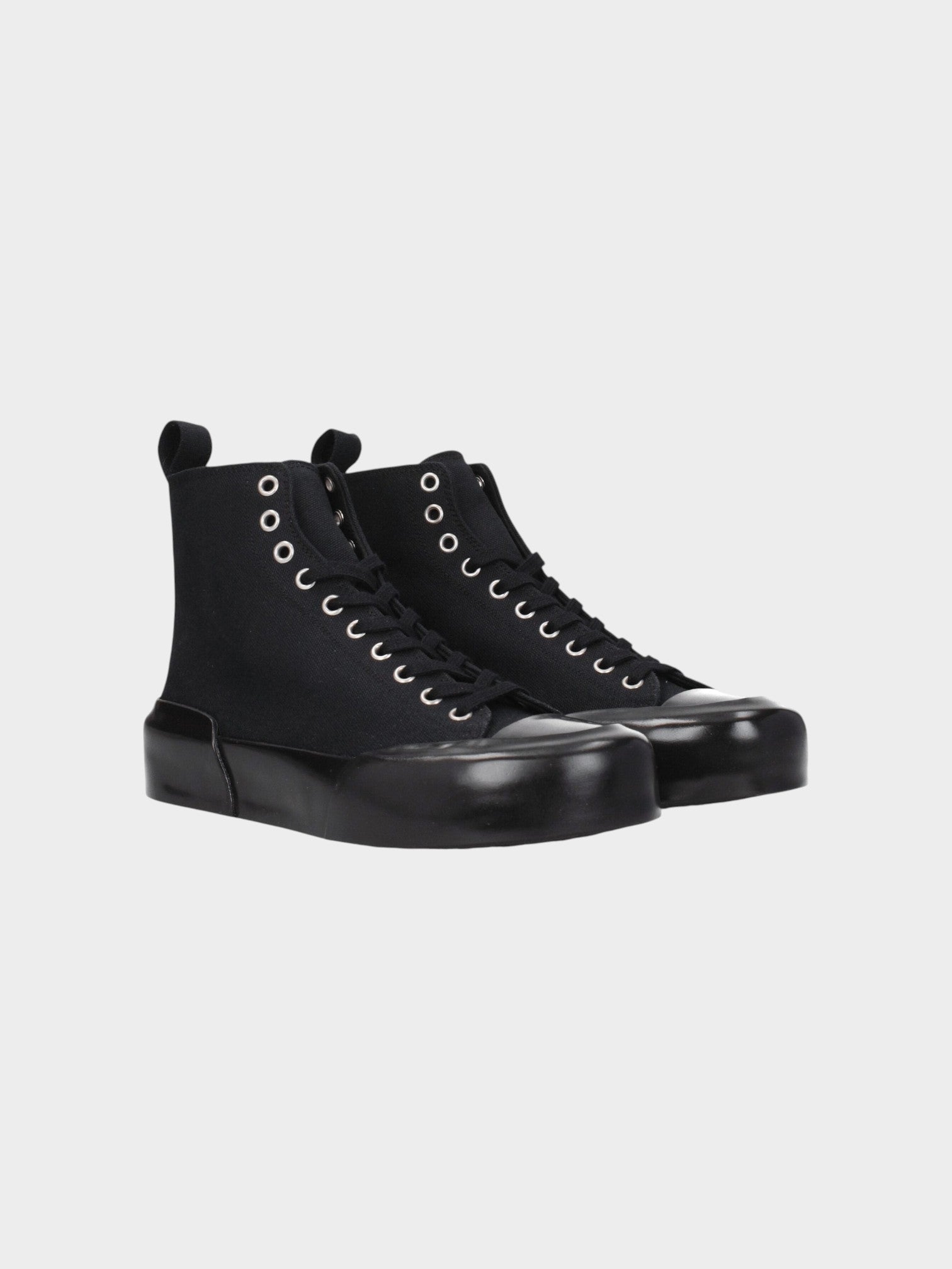 Jil Sander Black Fabric High Top Sneakers-thumbmail-2