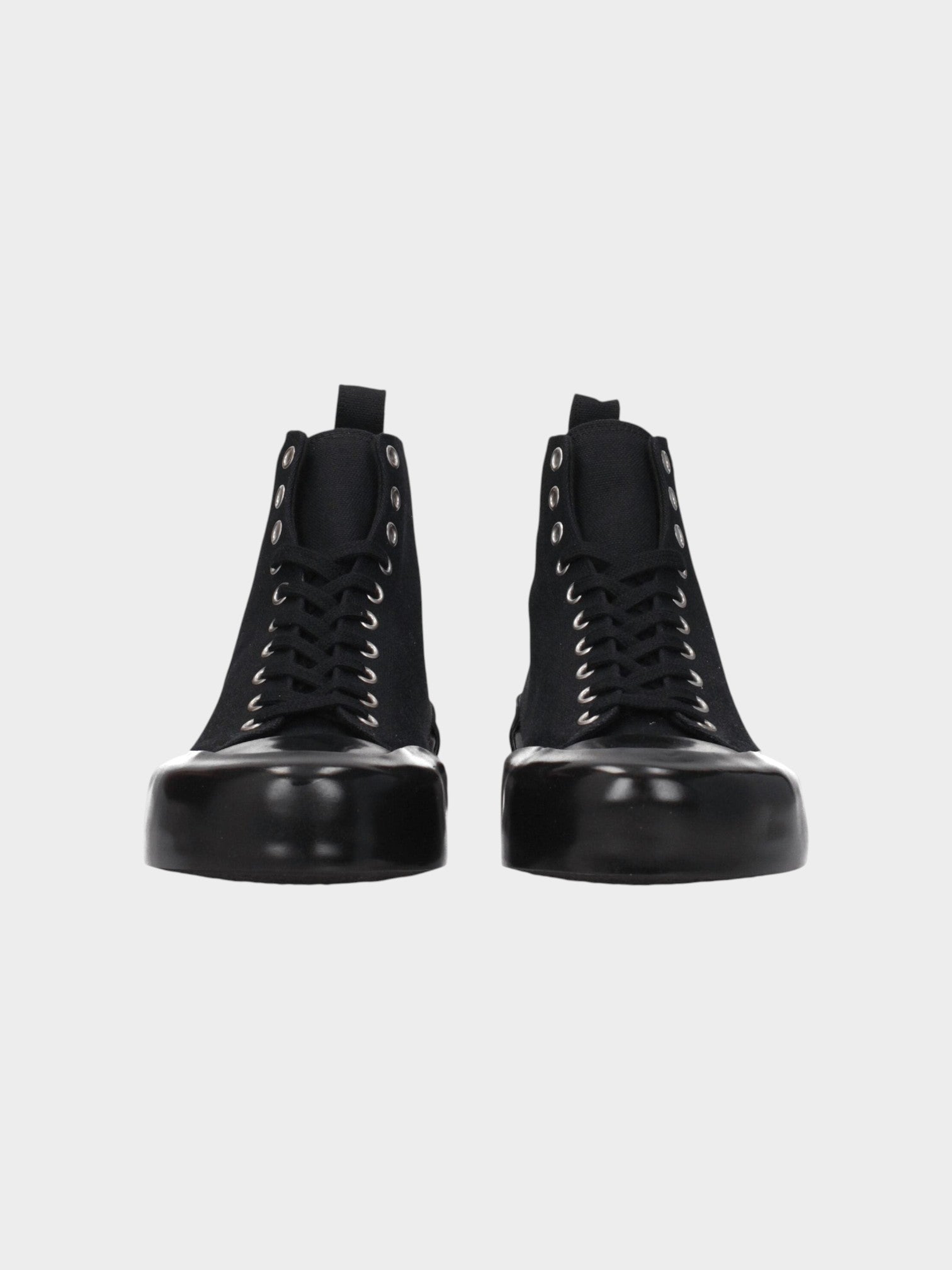 Jil Sander Black Fabric High Top Sneakers-thumbmail-3