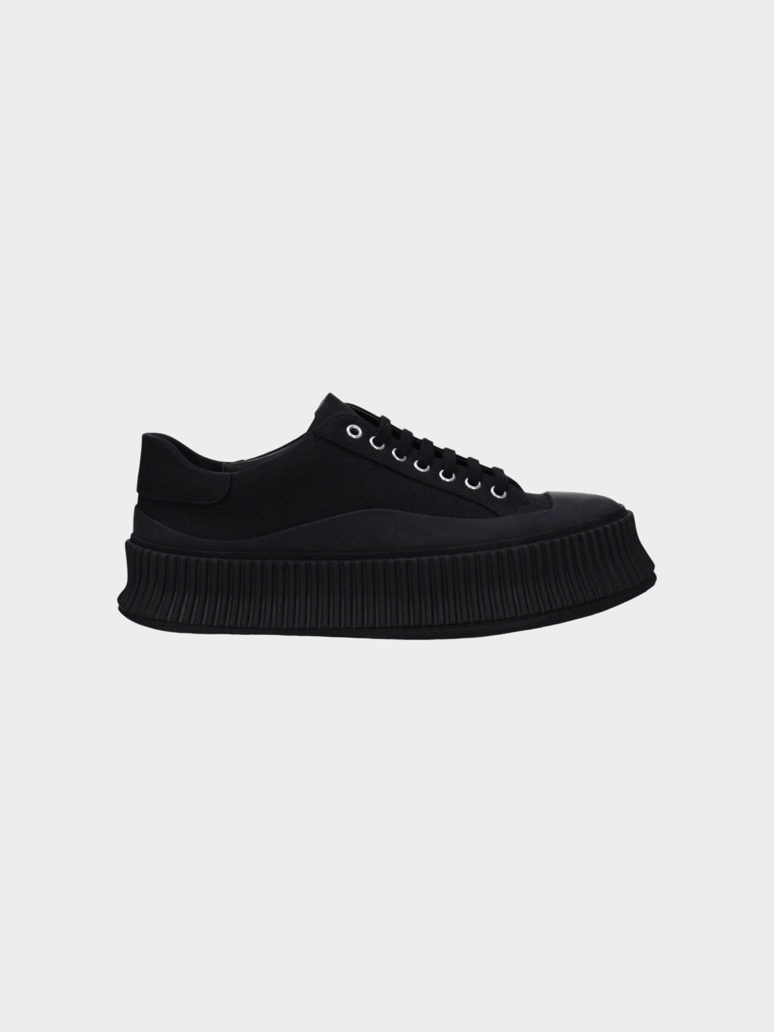 Jil Sander Black Fabric Platform Sneakers