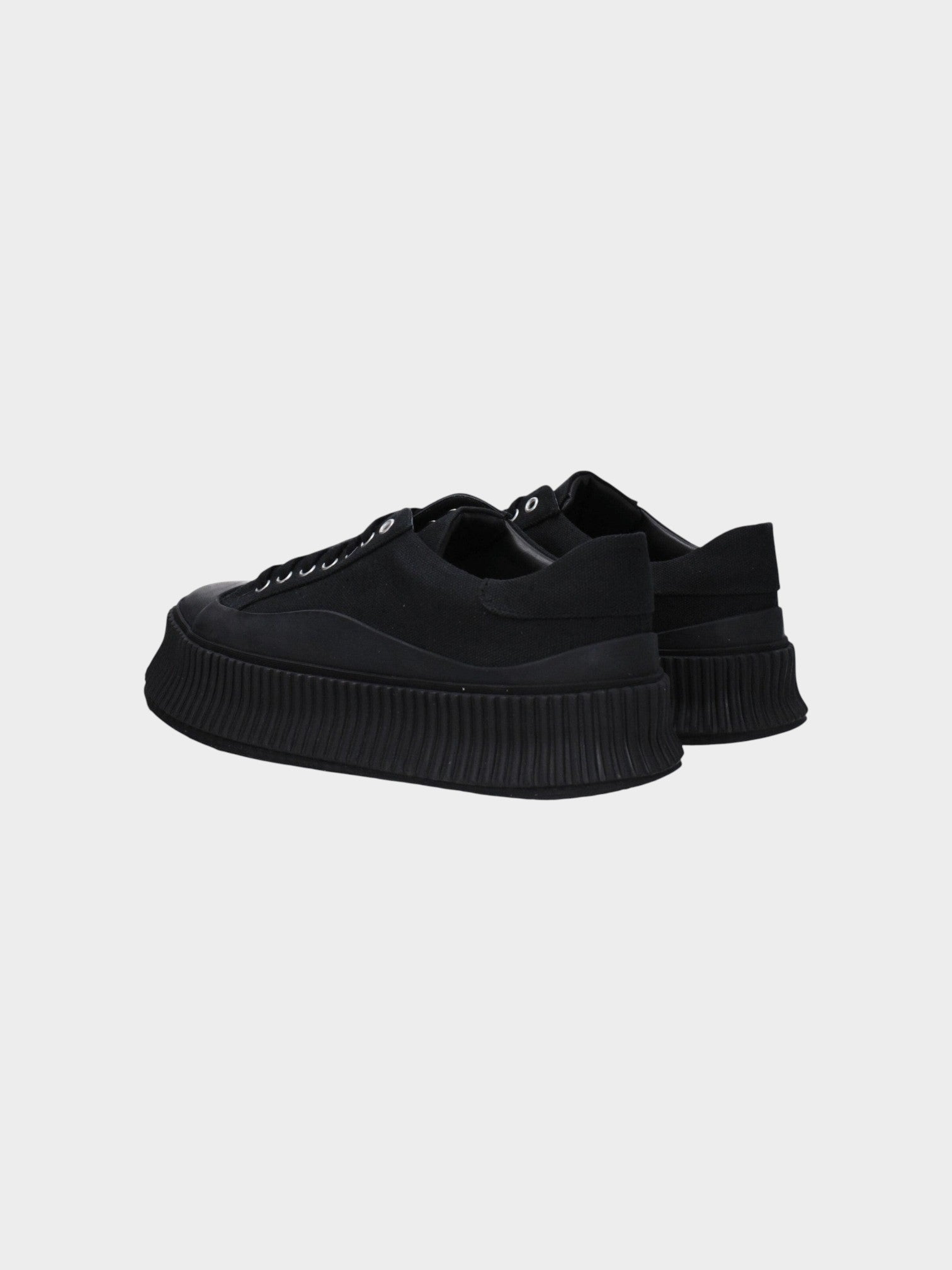 Jil Sander Black Fabric Platform Sneakers-thumbmail-4