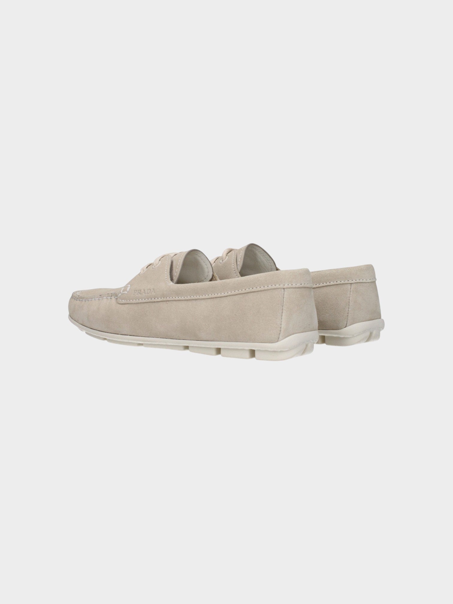 Prada Gray Leather Slip-On Loafers-thumbmail-4
