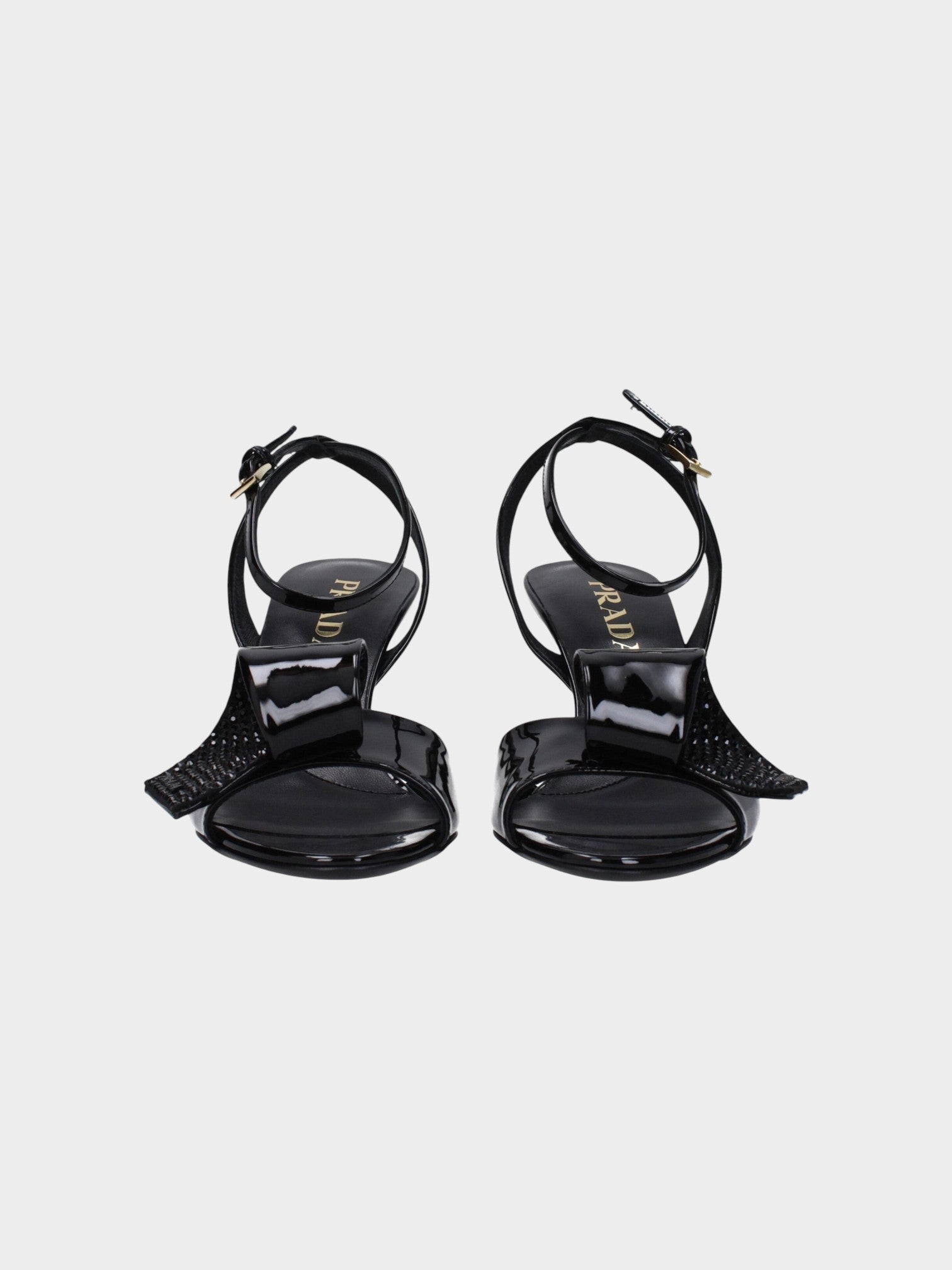 Prada Black Leather Stiletto Heel Sandals-thumbmail-3