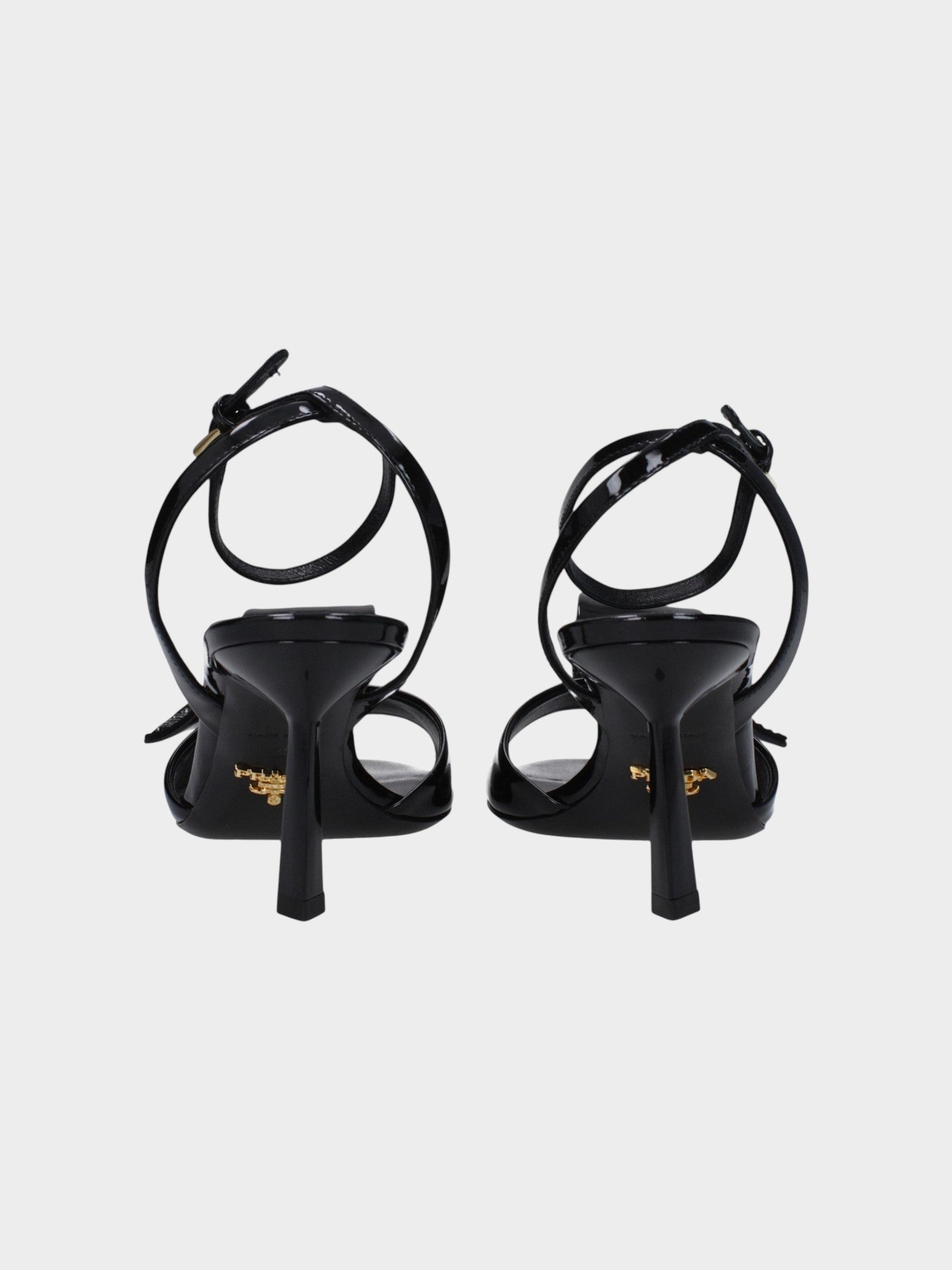 Prada Black Leather Stiletto Heel Sandals-thumbmail-5