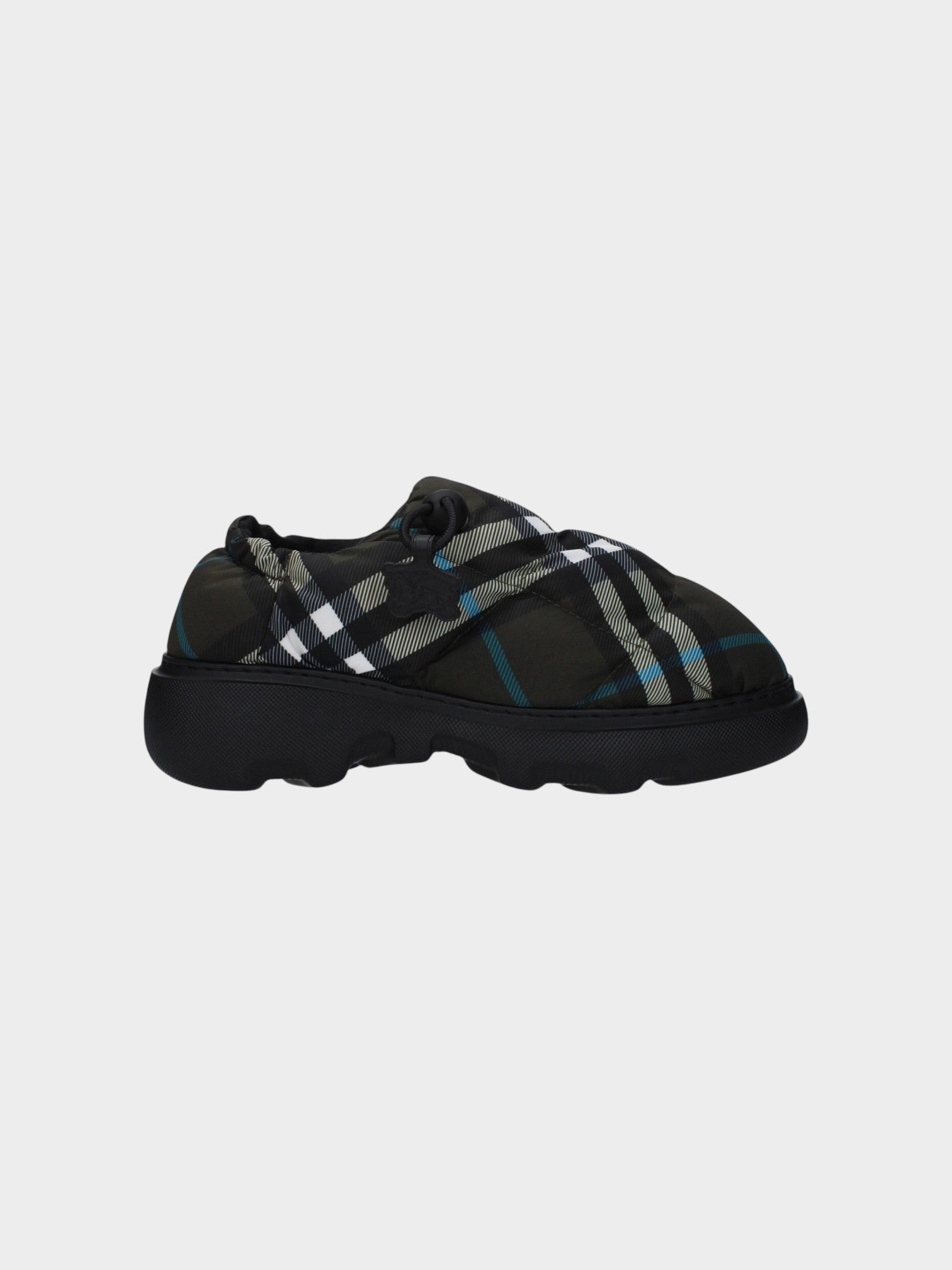 Burberry Green Fabric Slip-On Loafers