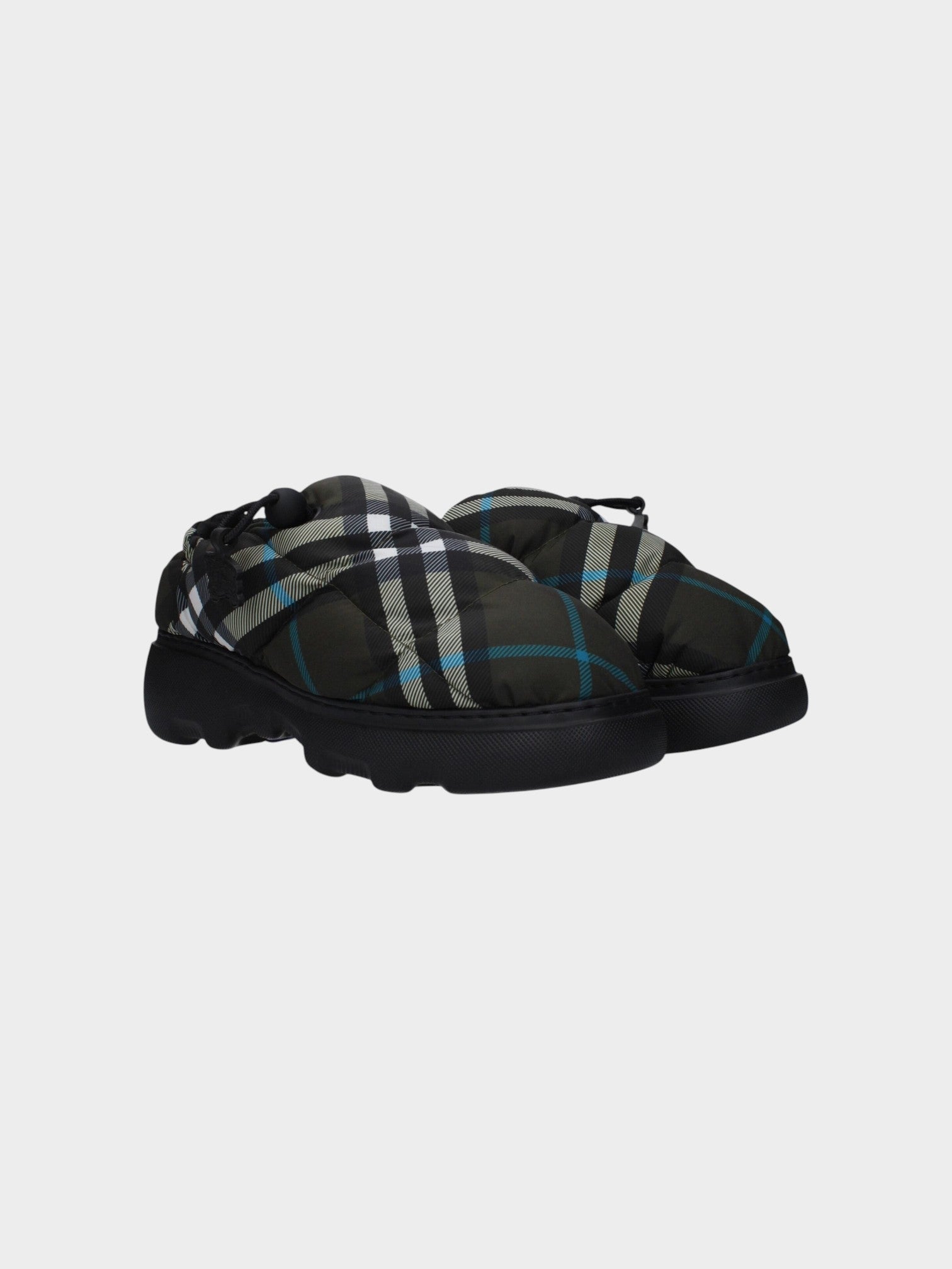 Burberry Green Fabric Slip-On Loafers-thumbmail-2