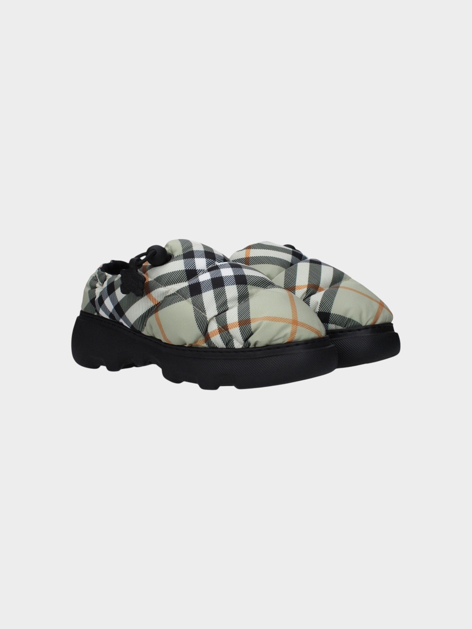 Burberry Green Fabric Slip-On Loafers-thumbmail-2
