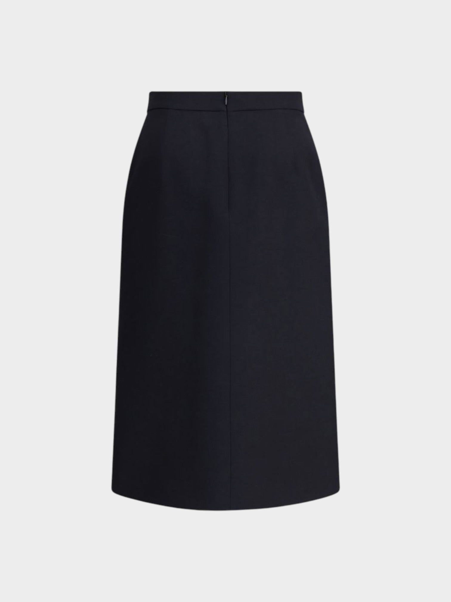 Valentino Black Fleece Wool Midi Skirt-thumbmail-2