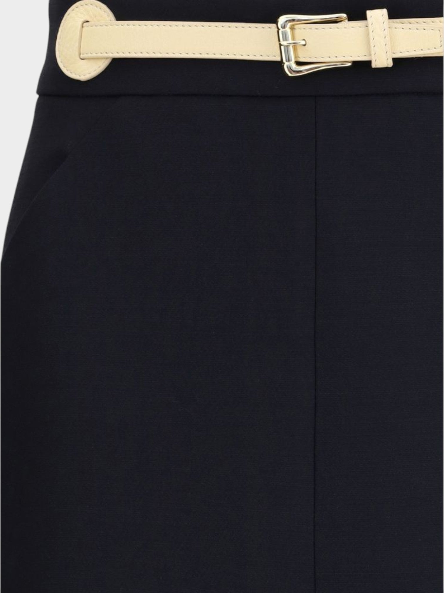 Valentino Black Fleece Wool Midi Skirt-thumbmail-3