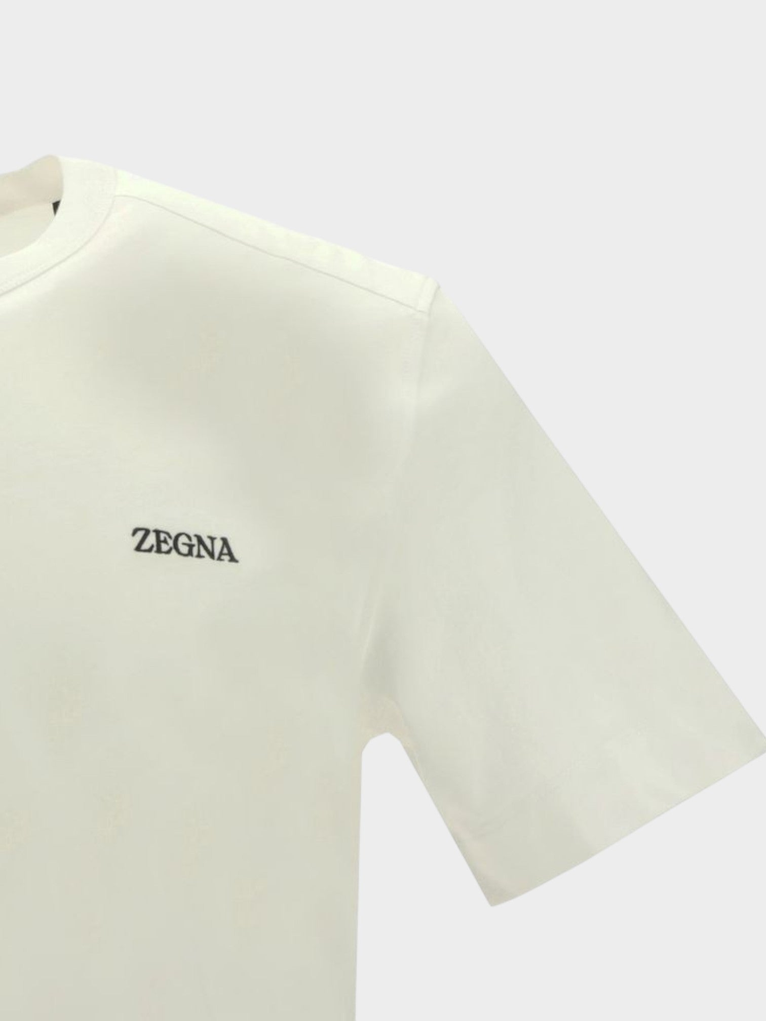 ZEGNA White Cotton T-Shirt-thumbmail-3