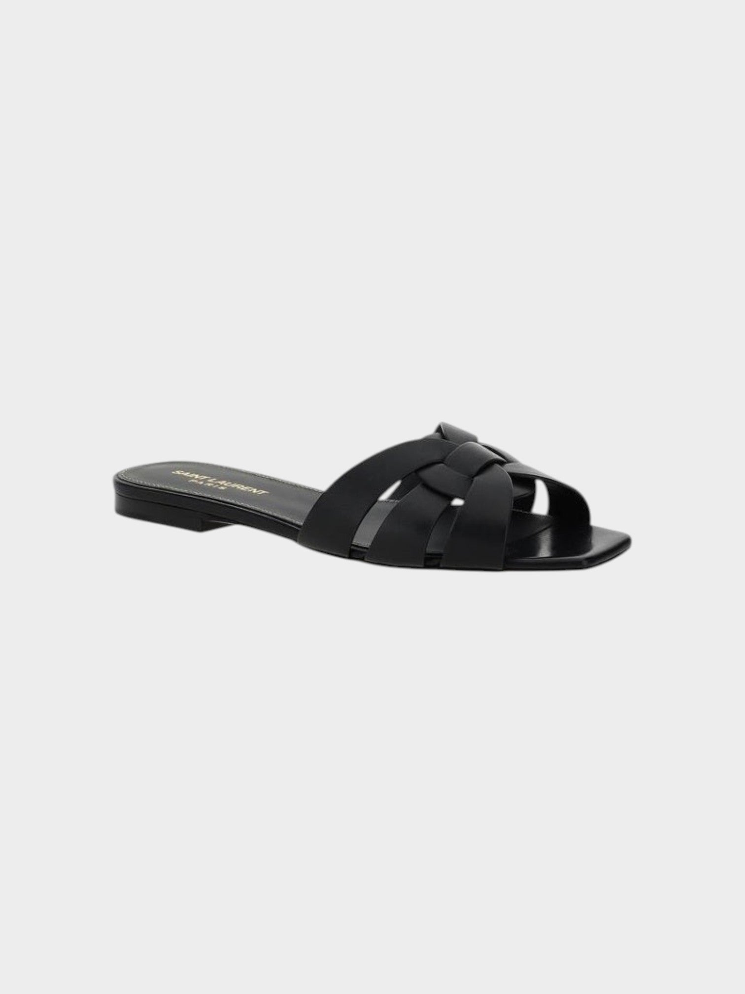 Saint Laurent Black Calf Leather Bos Taurus Strap-On Sandals-thumbmail-2