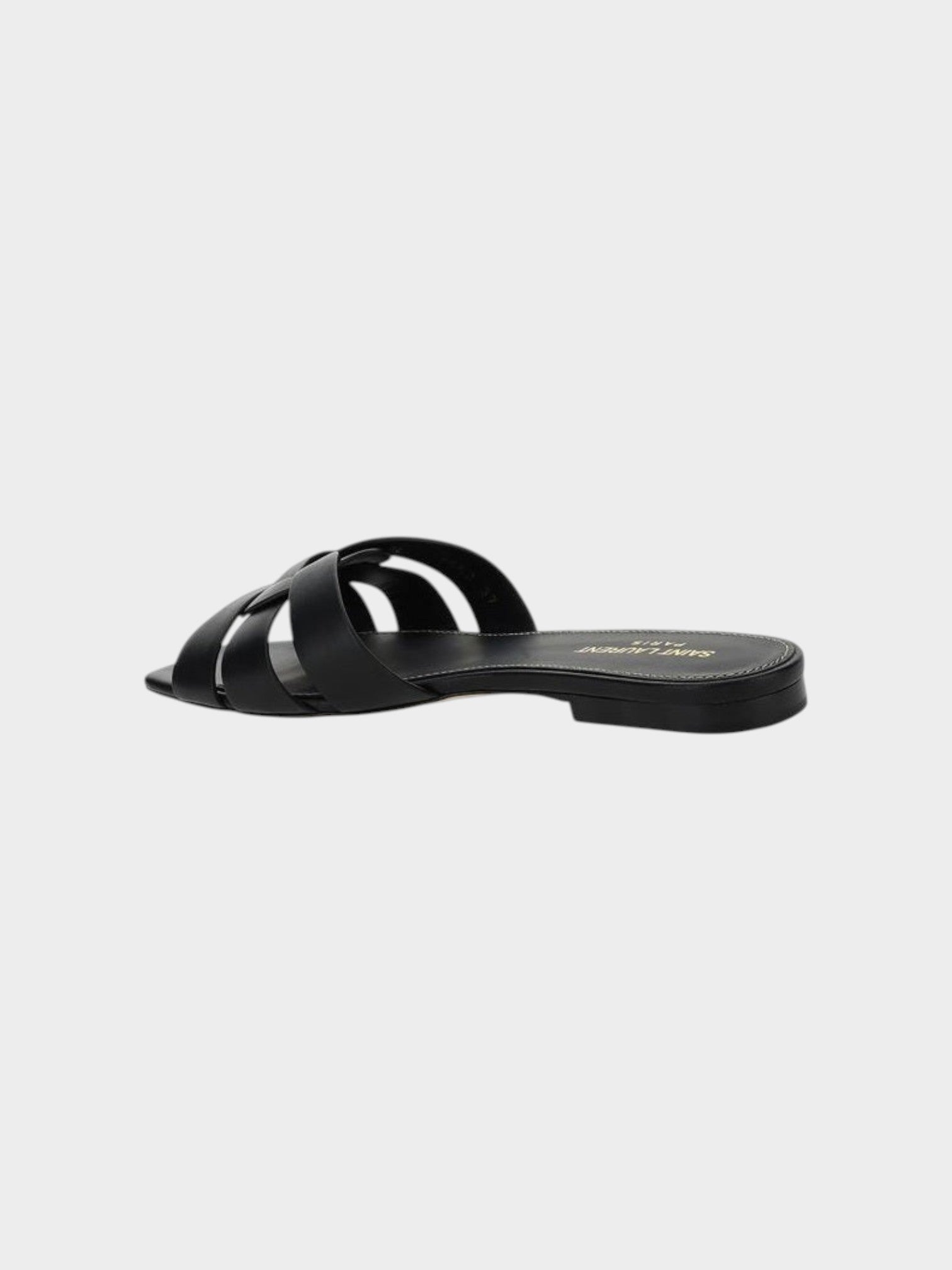 Saint Laurent Black Calf Leather Bos Taurus Strap-On Sandals-thumbmail-3