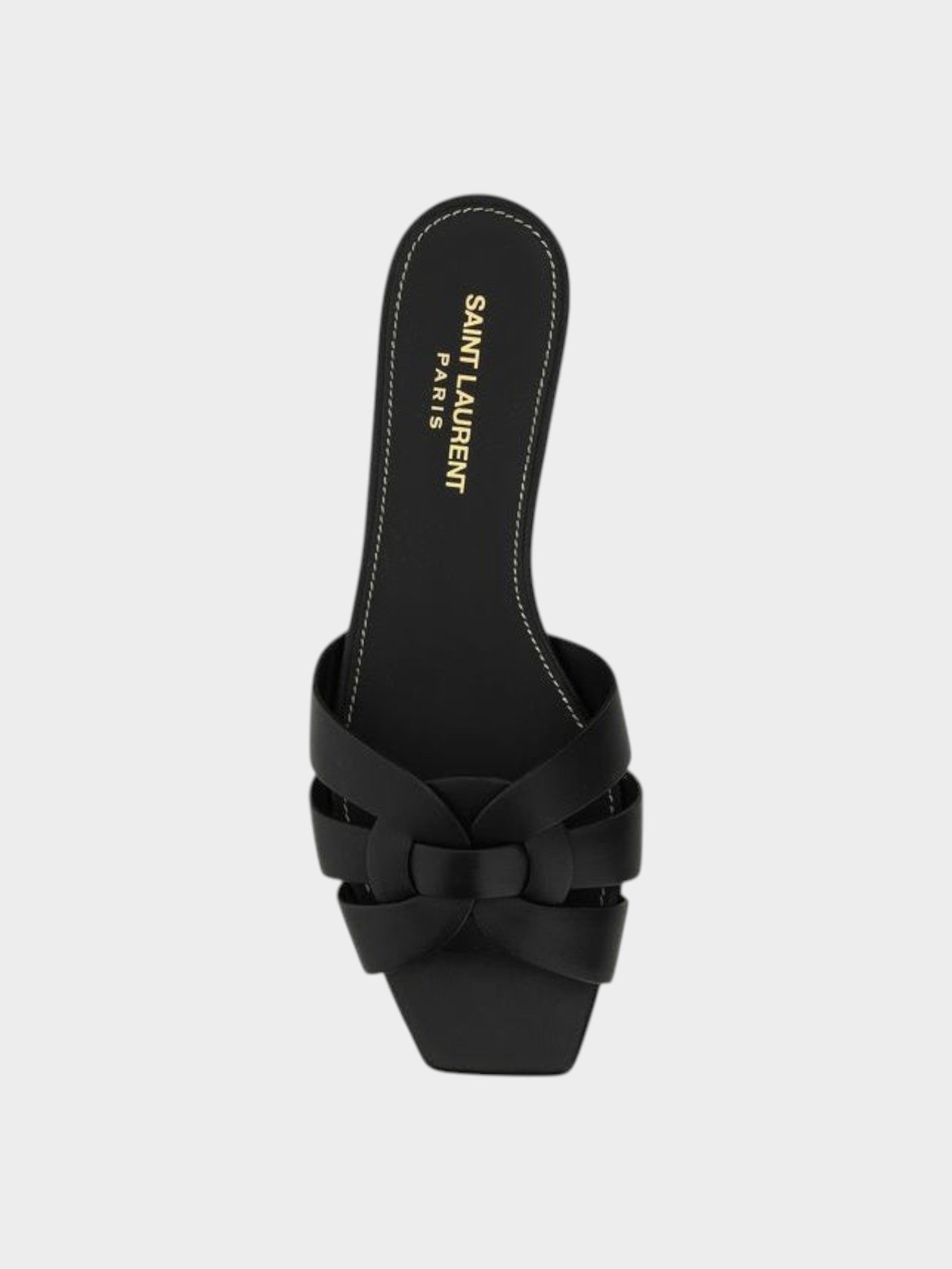 Saint Laurent Black Calf Leather Bos Taurus Strap-On Sandals-thumbmail-4