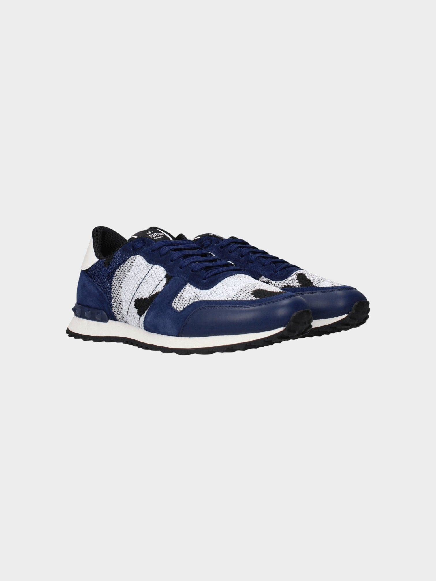 Valentino Garavani Gray Fabric Athletic Sneakers-thumbmail-2
