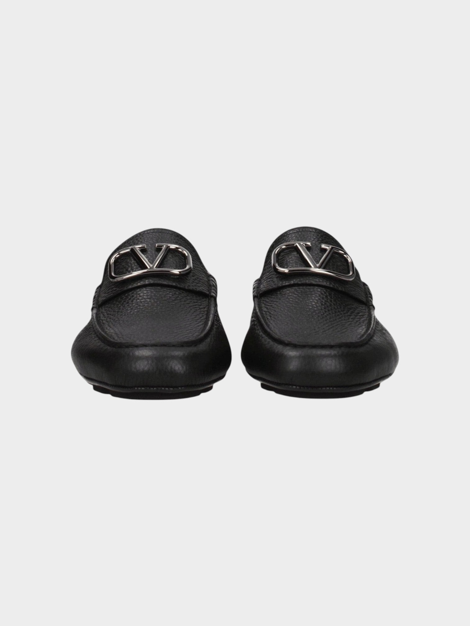 Valentino Garavani Black Leather Slip-On Loafers-thumbmail-3