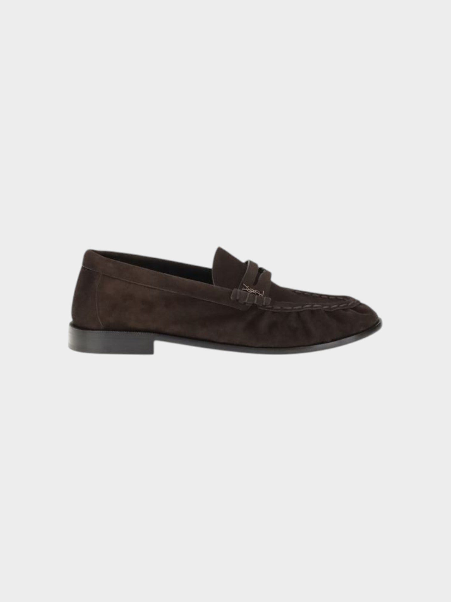 Saint Laurent Brown Calf Leather Bos Taurus Slip-On Loafers