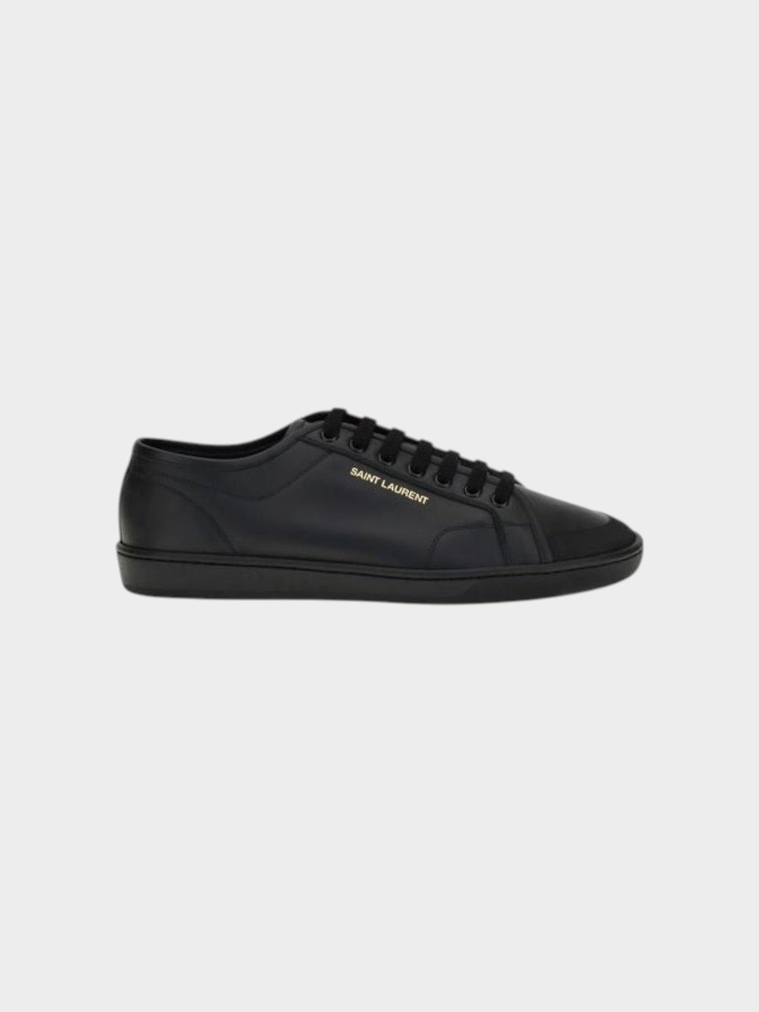 Saint Laurent Black Calf Leather Bos Taurus Sneakers