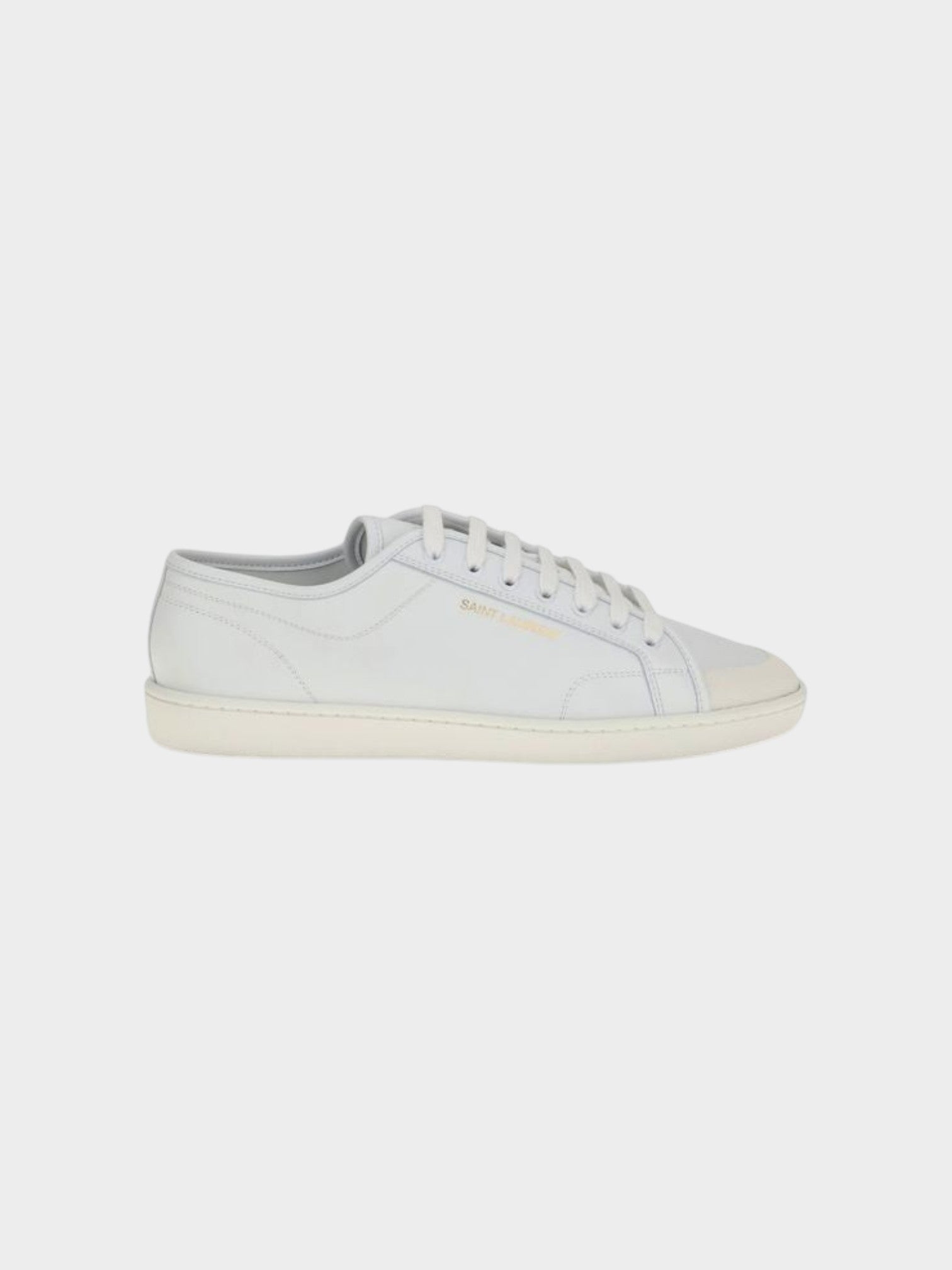 Saint Laurent White Calf Leather Bos Taurus Low Top Sneakers
