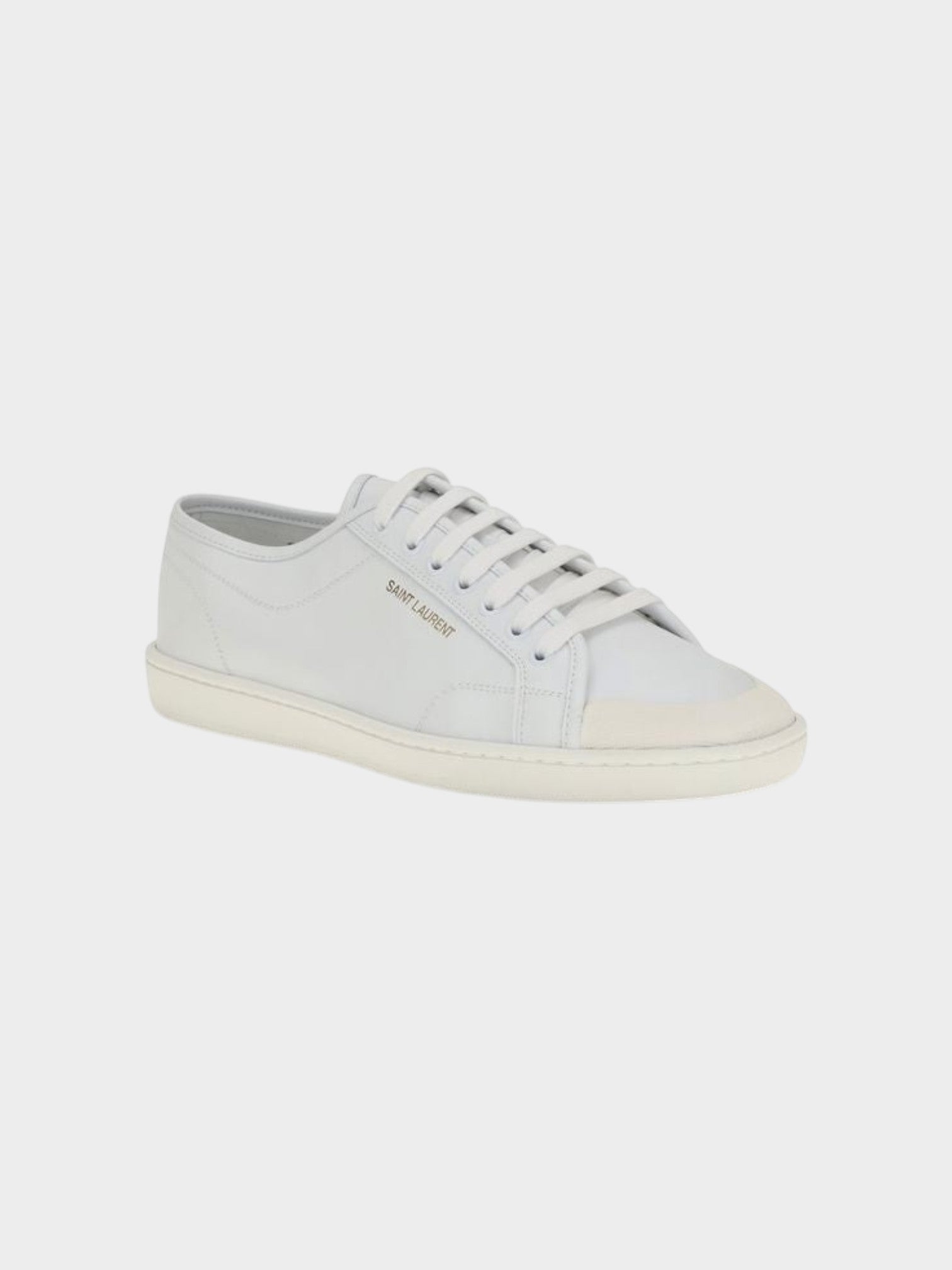 Saint Laurent White Calf Leather Bos Taurus Low Top Sneakers-thumbmail-2