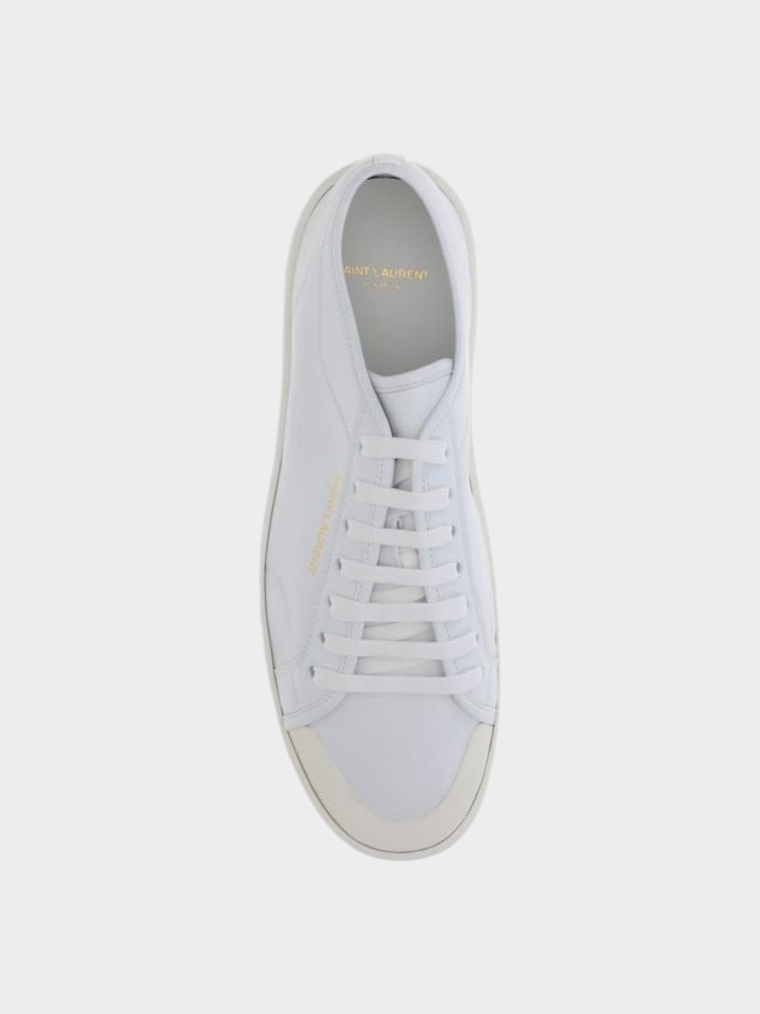 Saint Laurent White Calf Leather Bos Taurus Low Top Sneakers-thumbmail-4