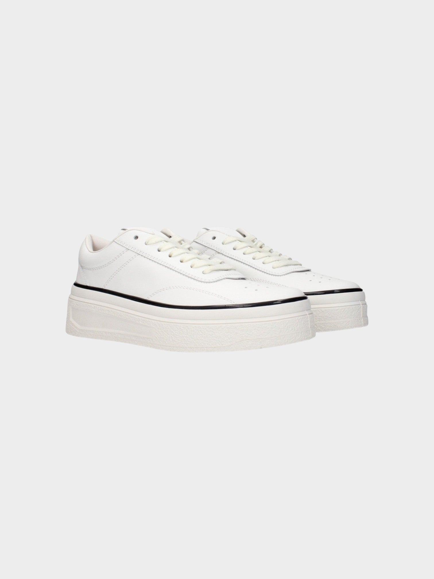 Jil Sander Blue Leather Platform Sneakers-thumbmail-2