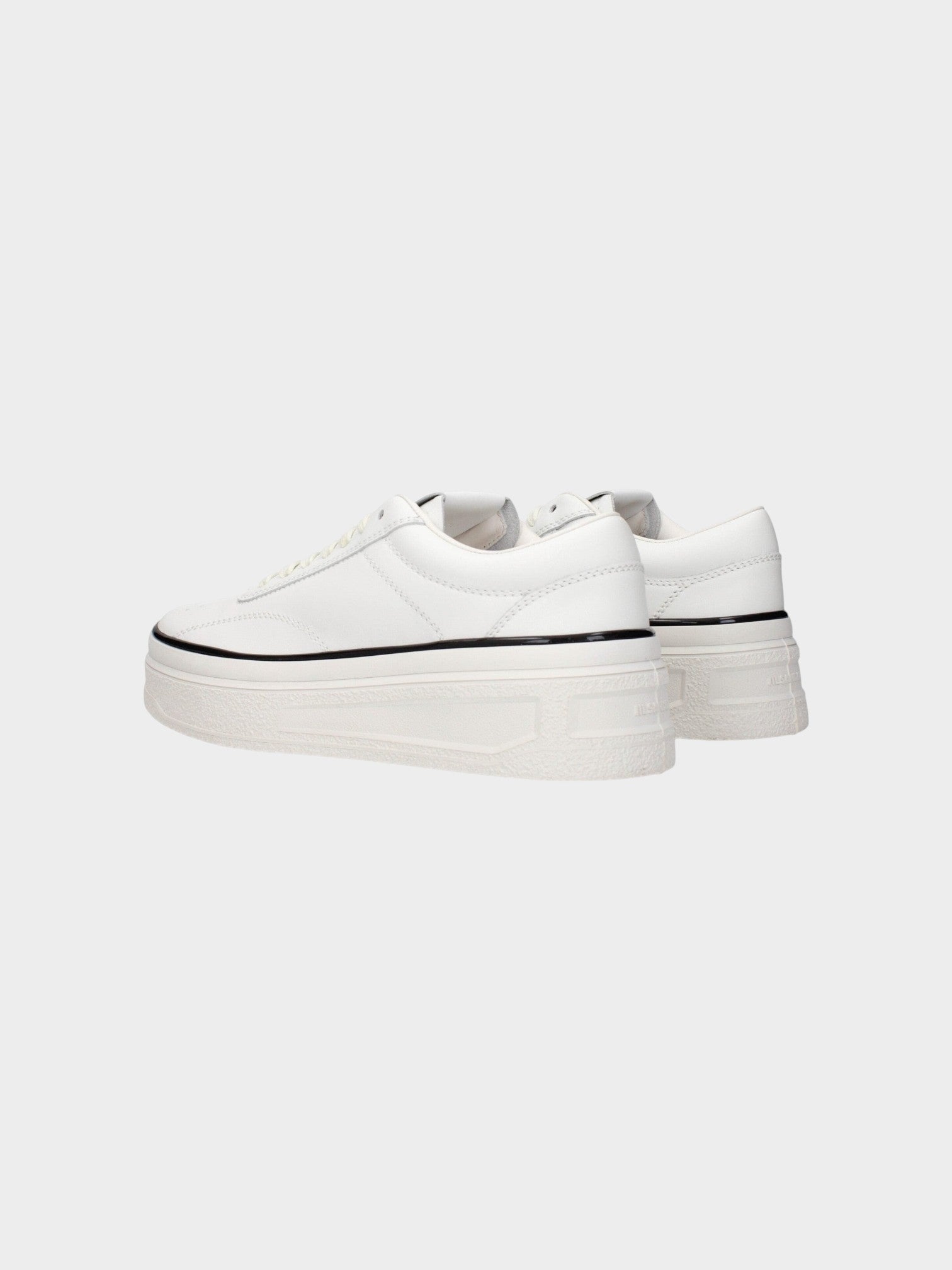 Jil Sander Blue Leather Platform Sneakers-thumbmail-4