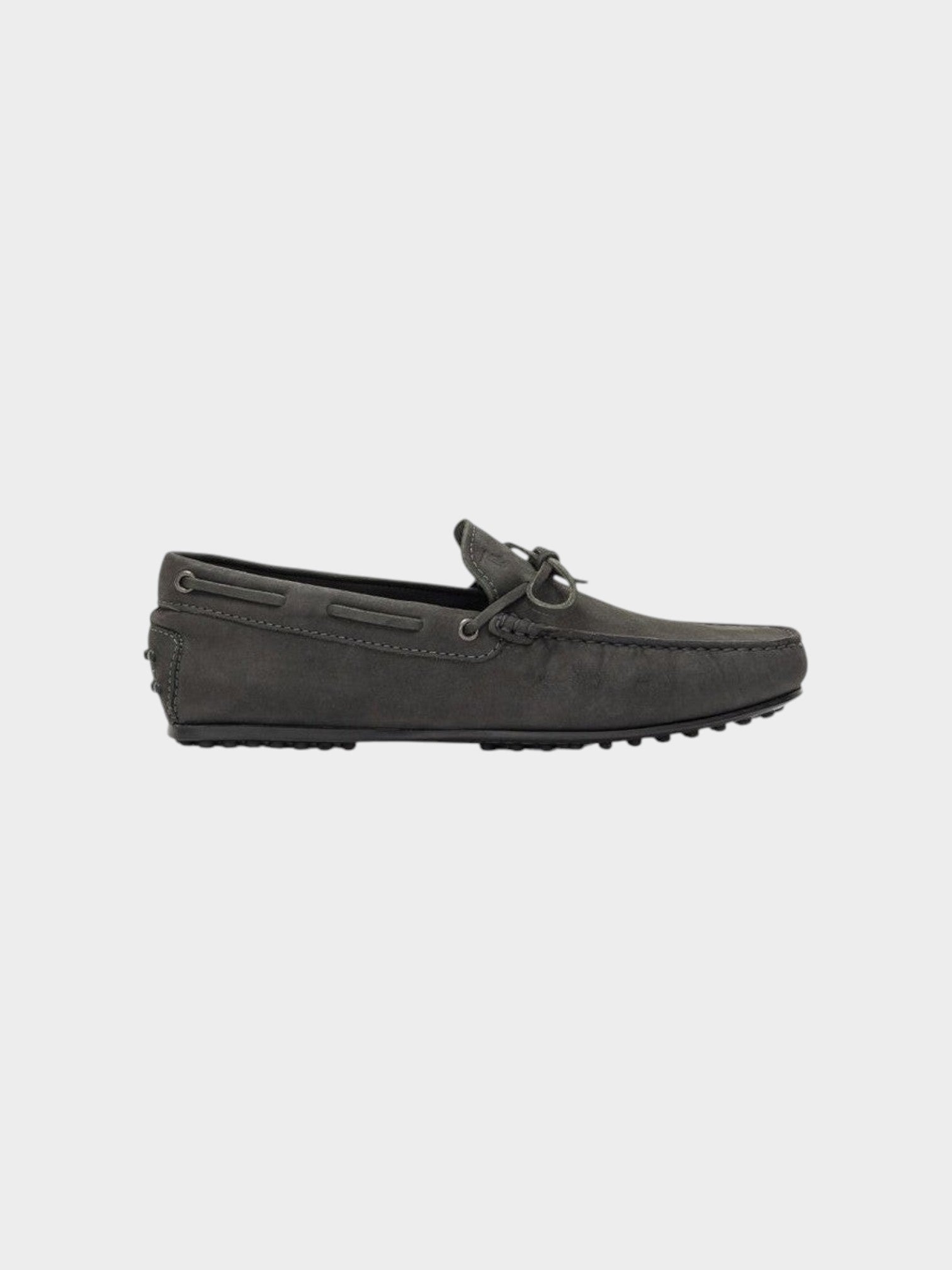 Tod's Gray Nubuc Leather Moccassin