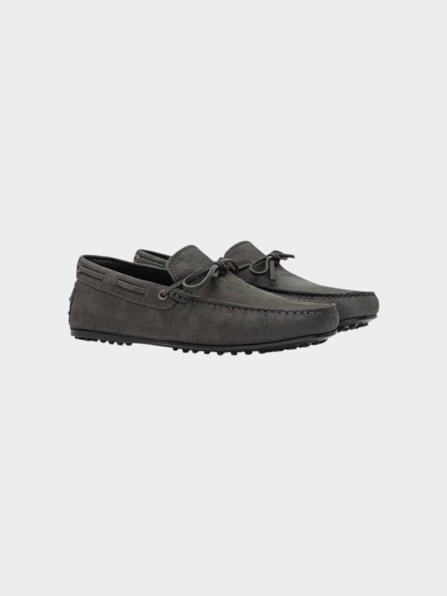 Tod's Gray Nubuc Leather Moccassin-thumbmail-2
