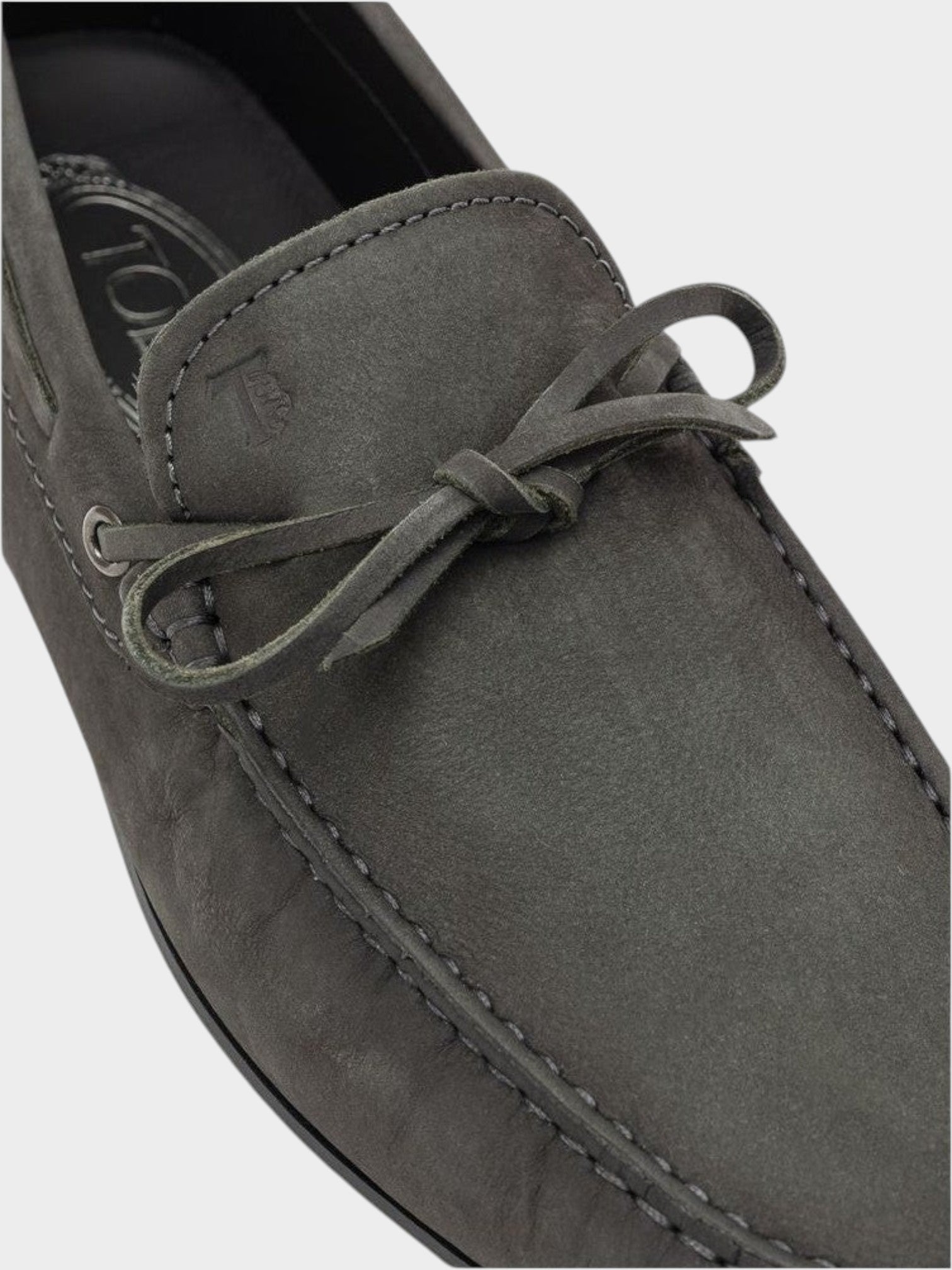 Tod's Gray Nubuc Leather Moccassin-thumbmail-5