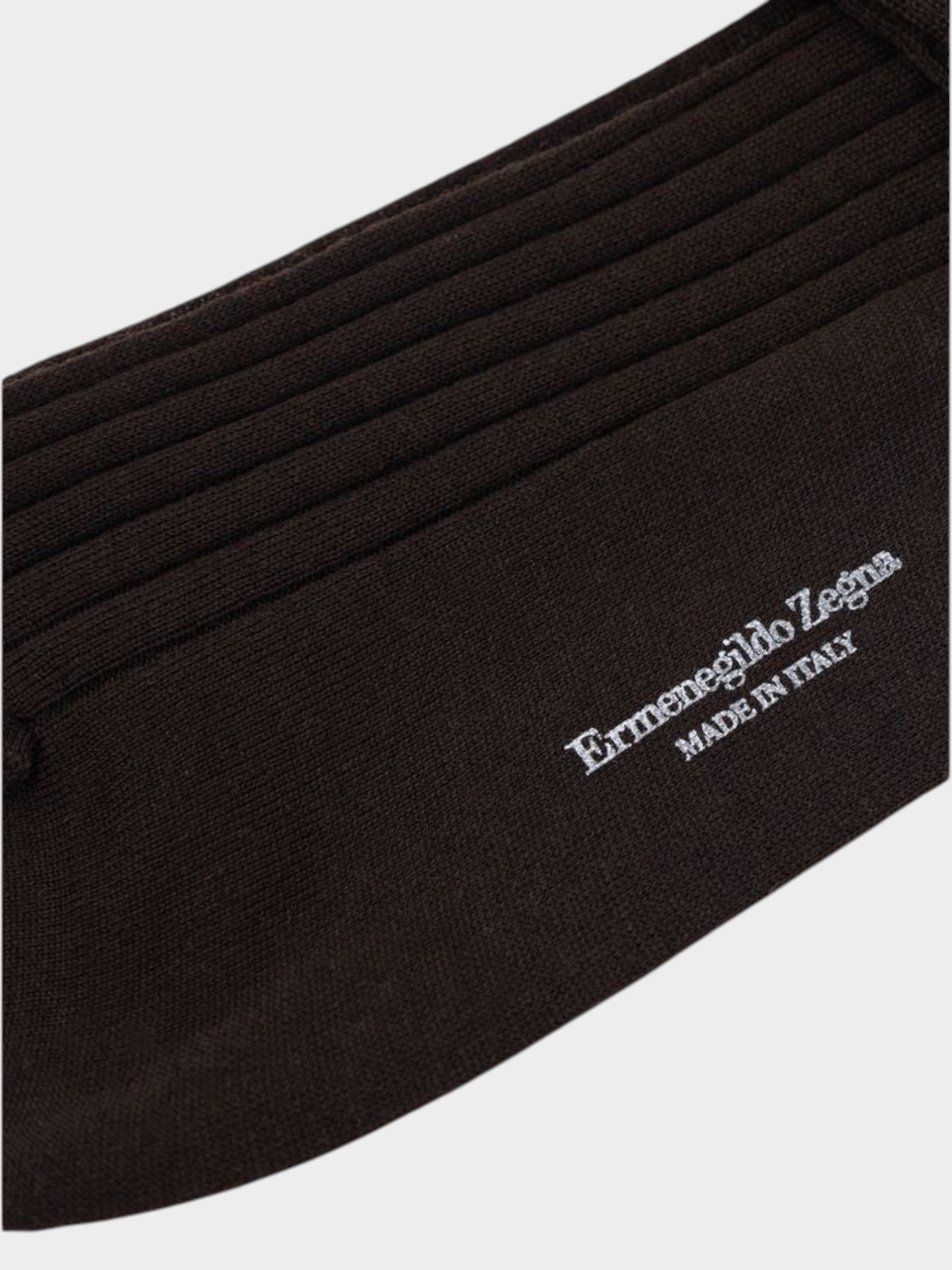 ZEGNA Brown Wool Socks-thumbmail-2