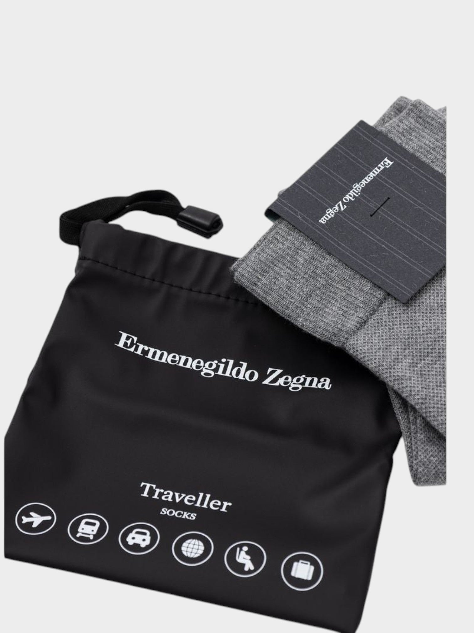ZEGNA Gray Cotton Socks-thumbmail-4