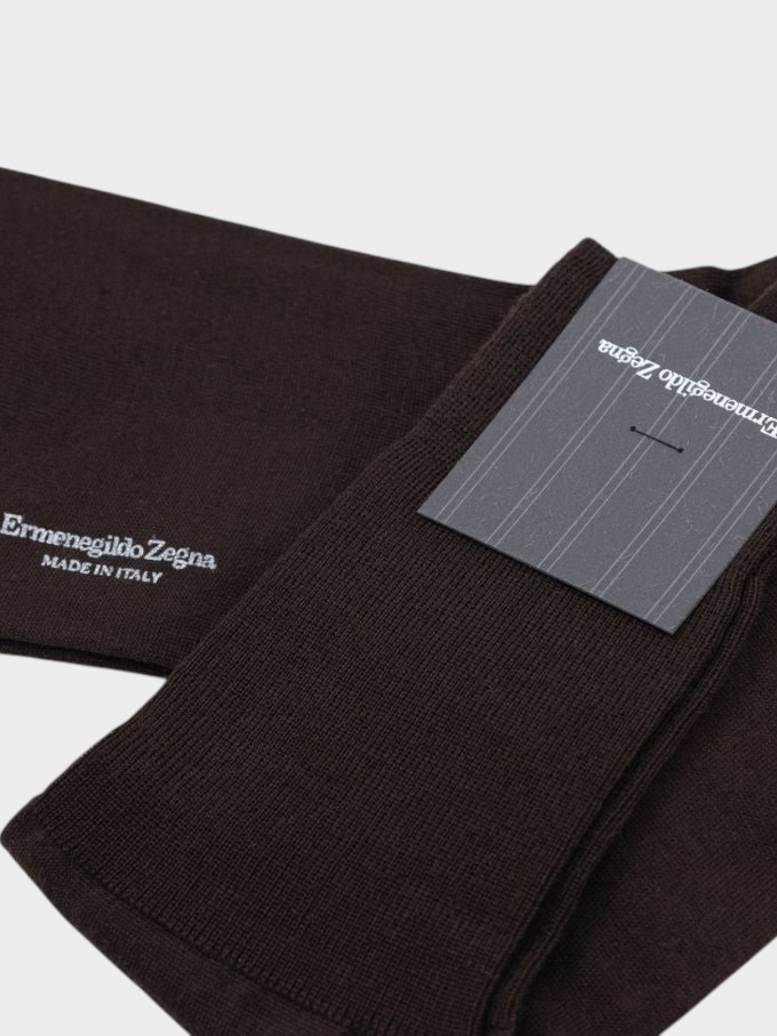 ZEGNA Brown Wool Socks-thumbmail-3