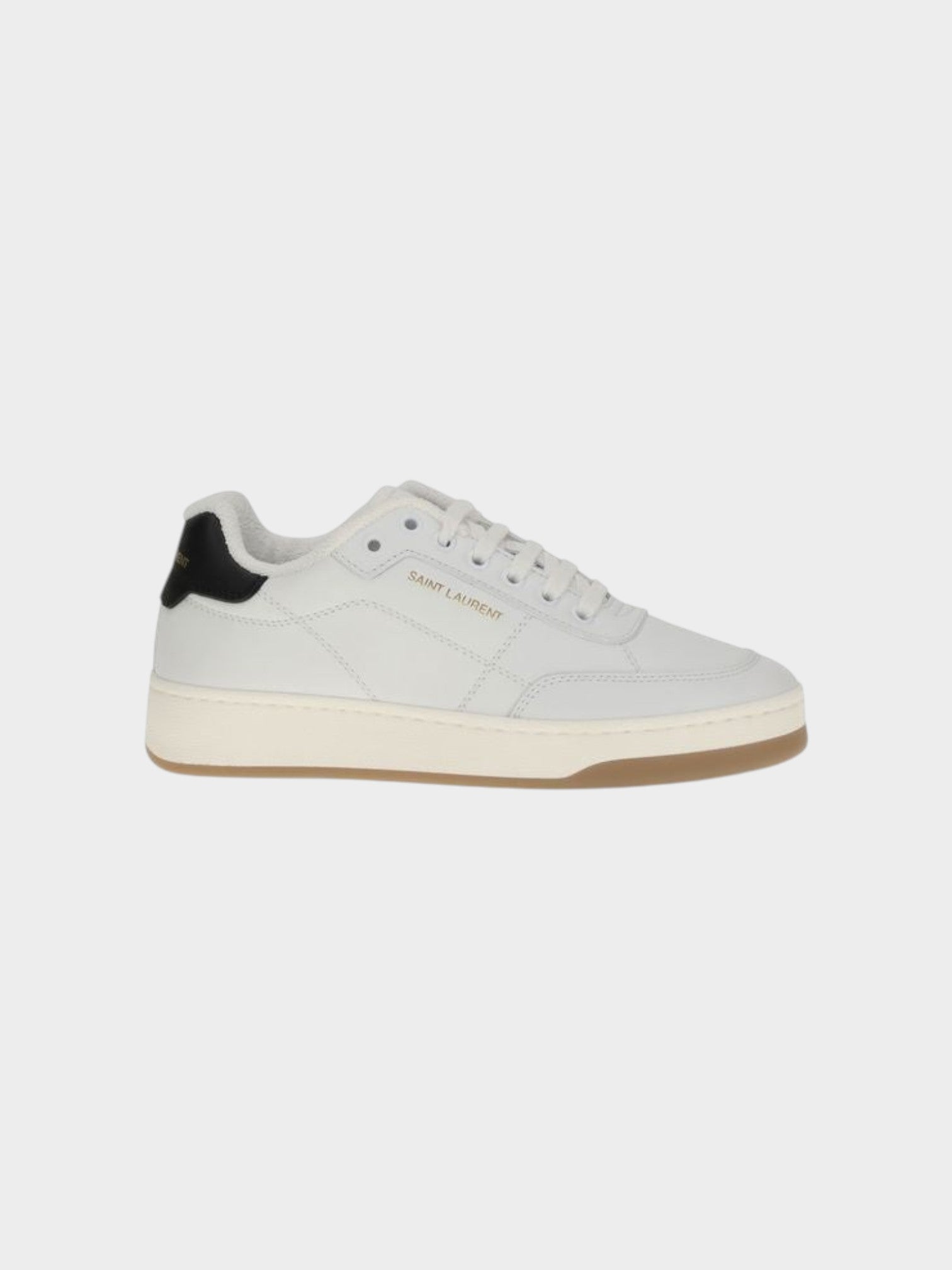 Saint Laurent White Calf Leather Bos Taurus Low Top Sneakers