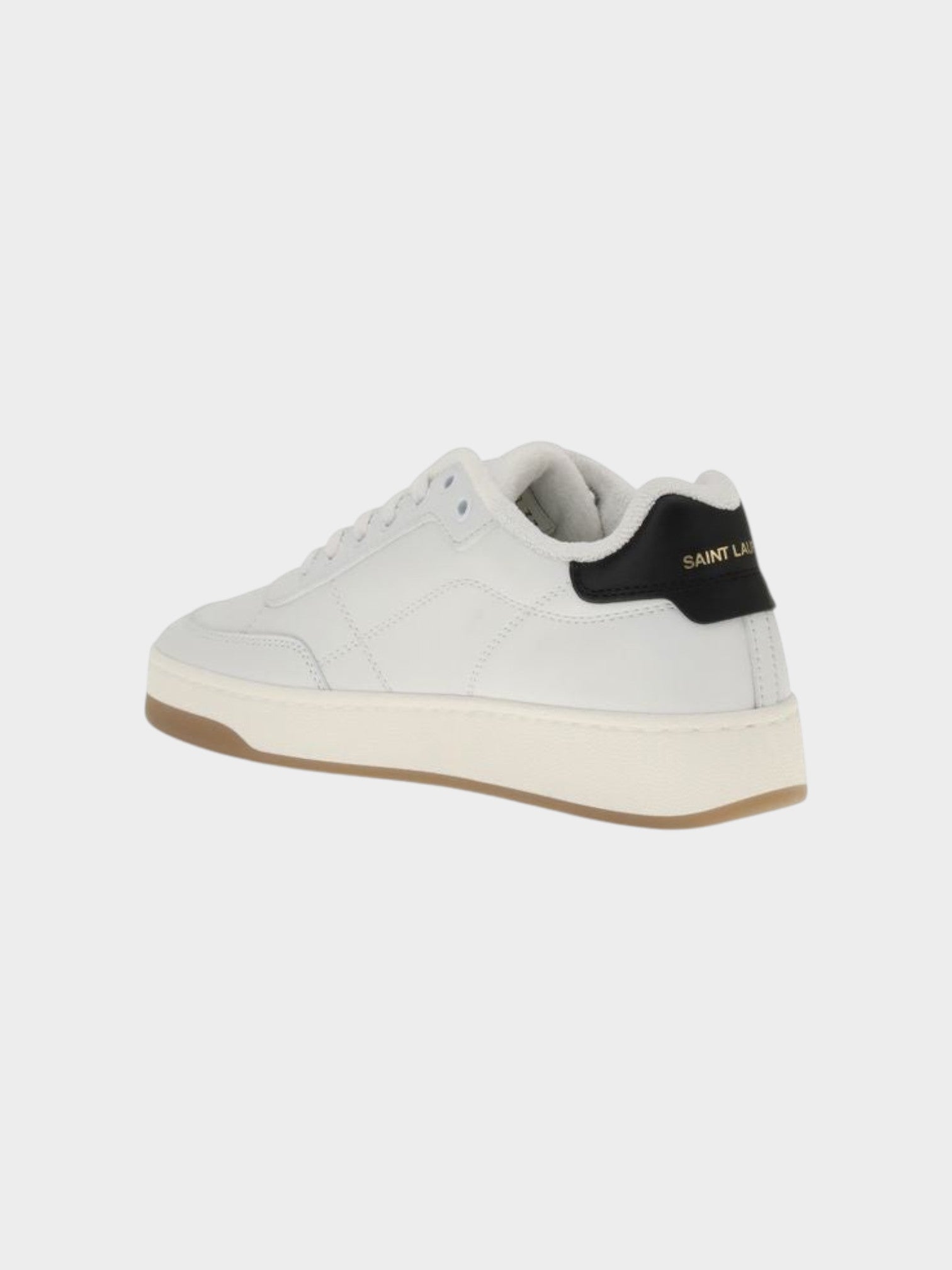 Saint Laurent White Calf Leather Bos Taurus Low Top Sneakers-thumbmail-3