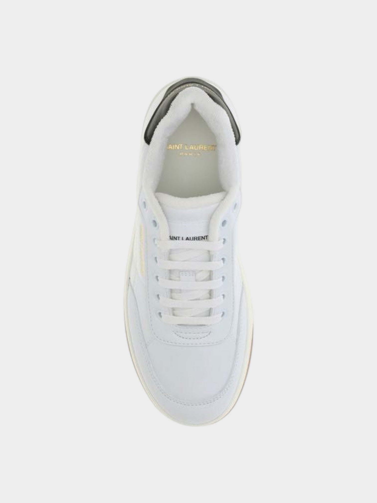 Saint Laurent White Calf Leather Bos Taurus Low Top Sneakers-thumbmail-4