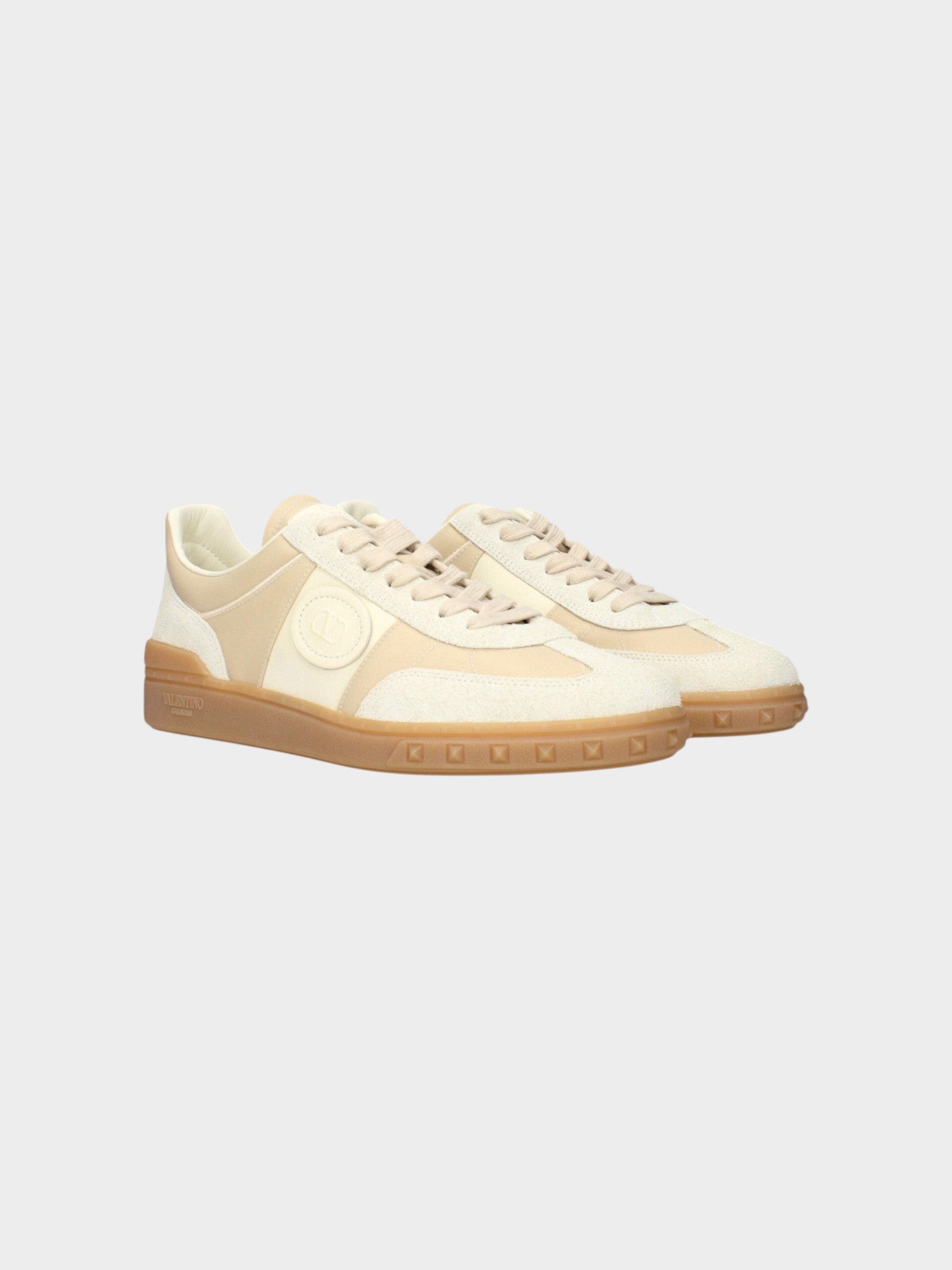 Valentino Garavani Beige Fabric Low Top Sneakers-thumbmail-2