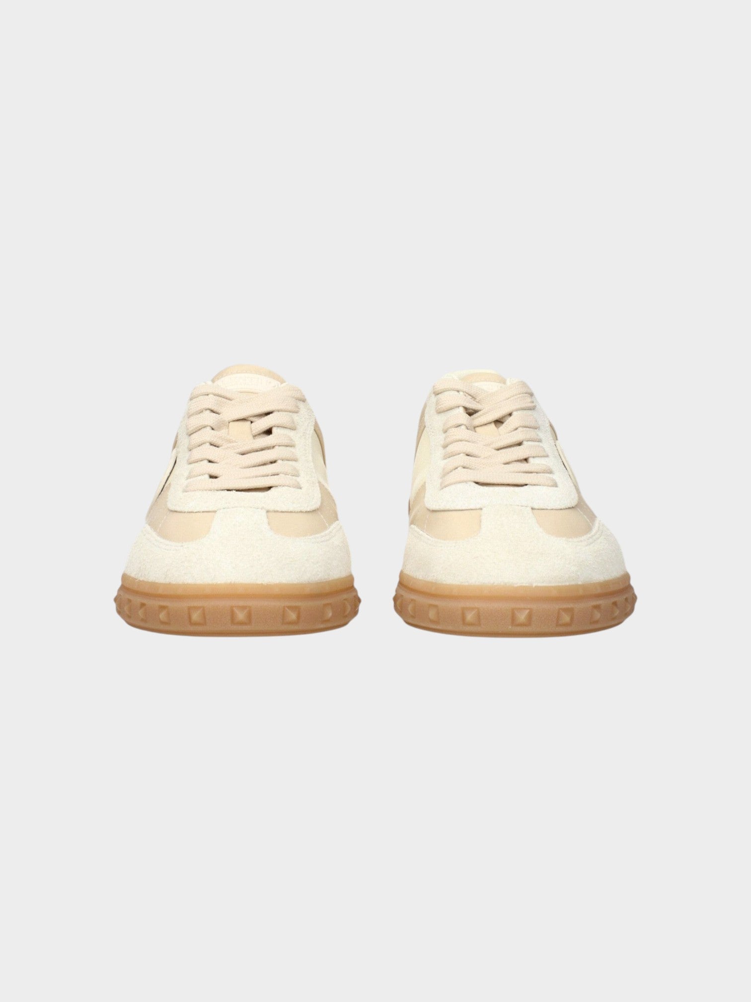 Valentino Garavani Beige Fabric Low Top Sneakers-thumbmail-3
