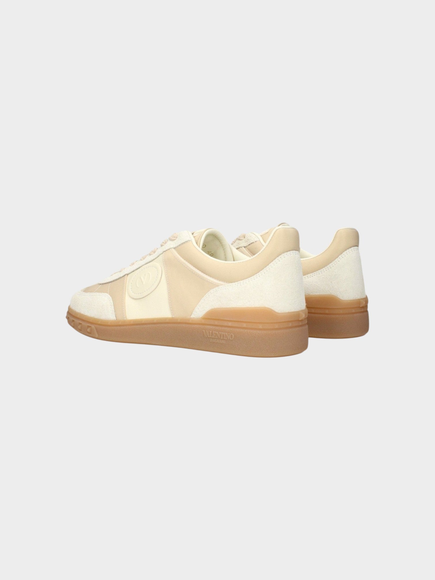 Valentino Garavani Beige Fabric Low Top Sneakers-thumbmail-4